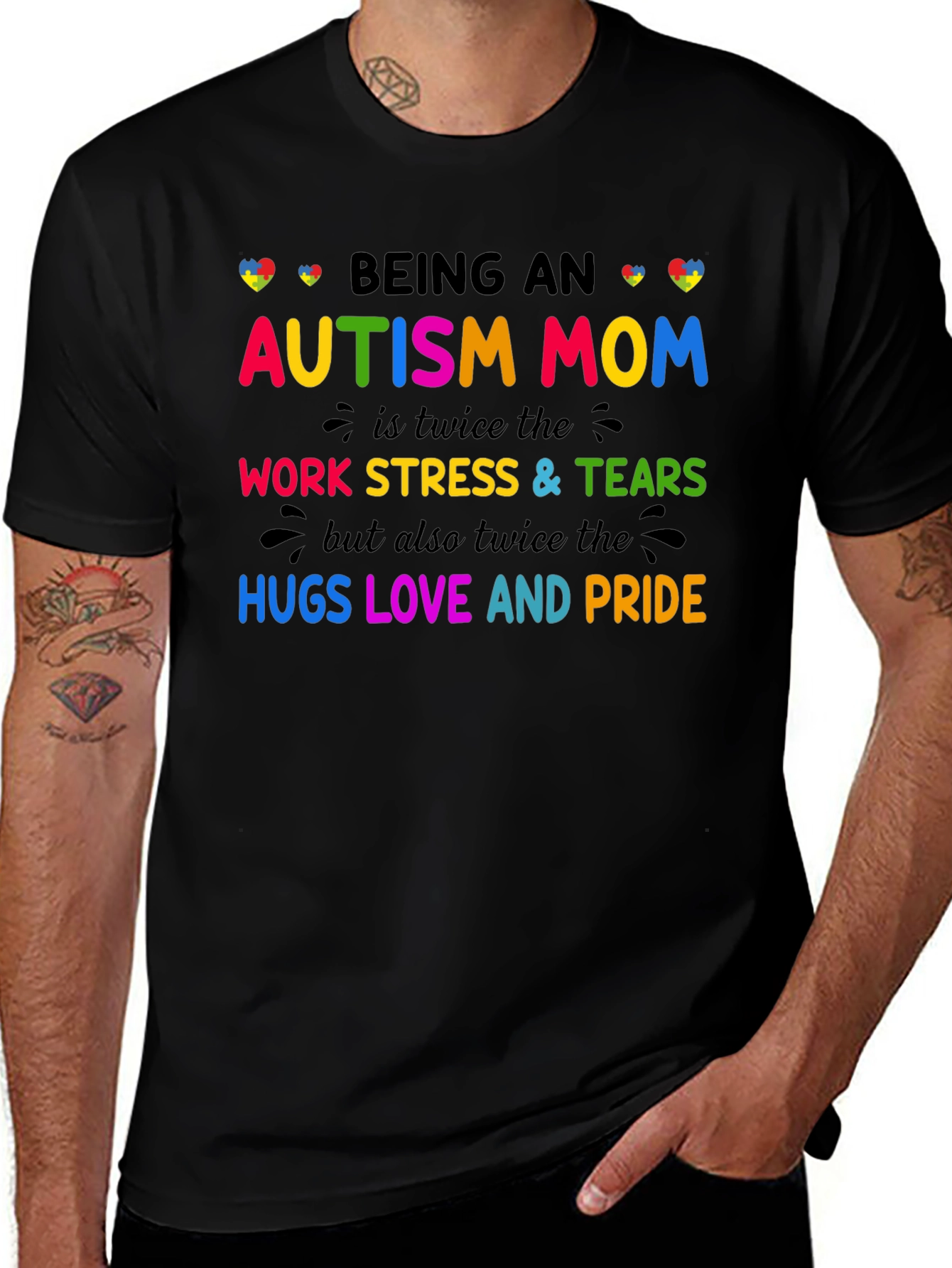 Autism Mom T-Shirt: Twice the Love Stress and Pride