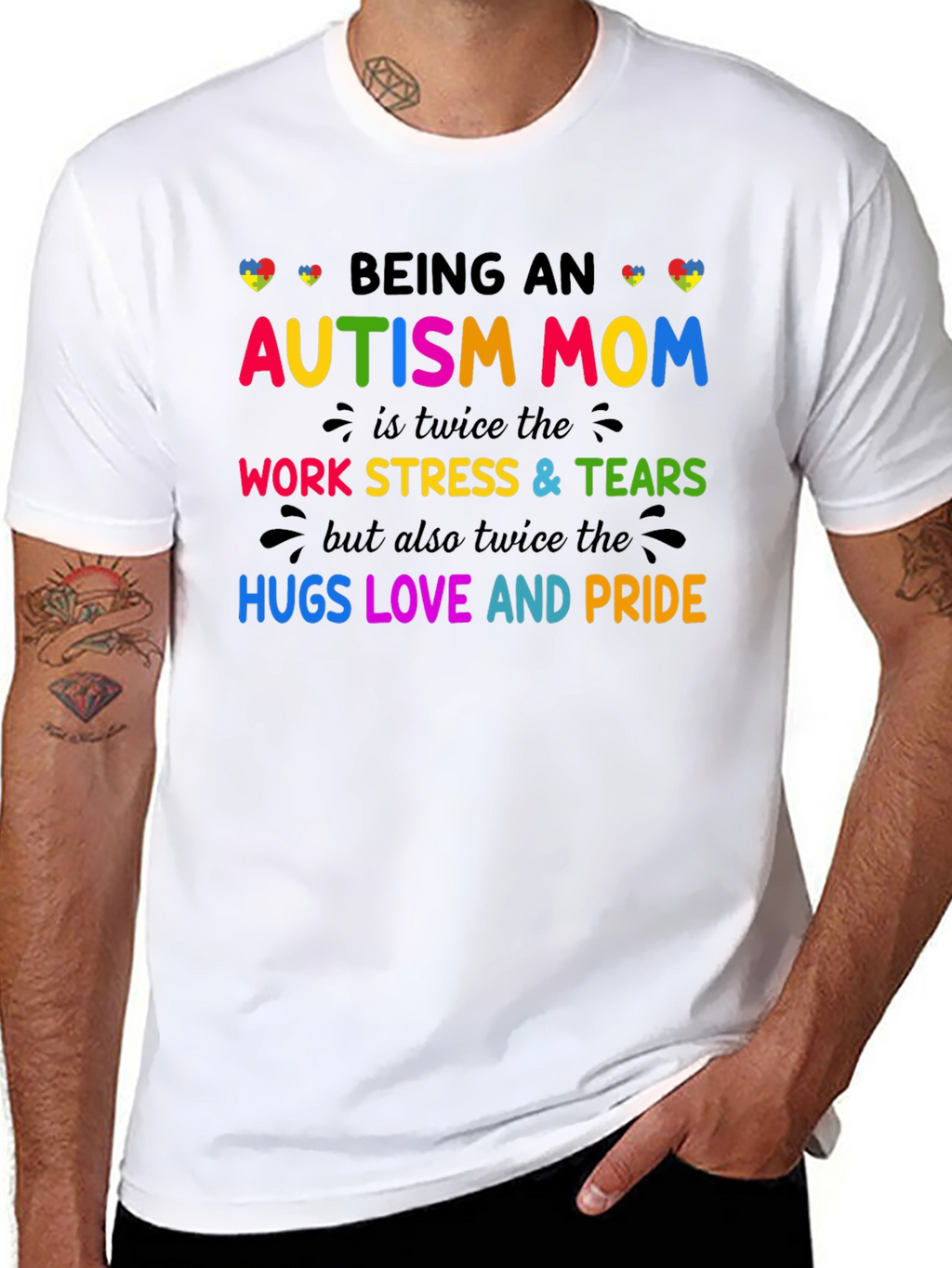 Autism Mom T-Shirt: Twice the Love Stress and Pride