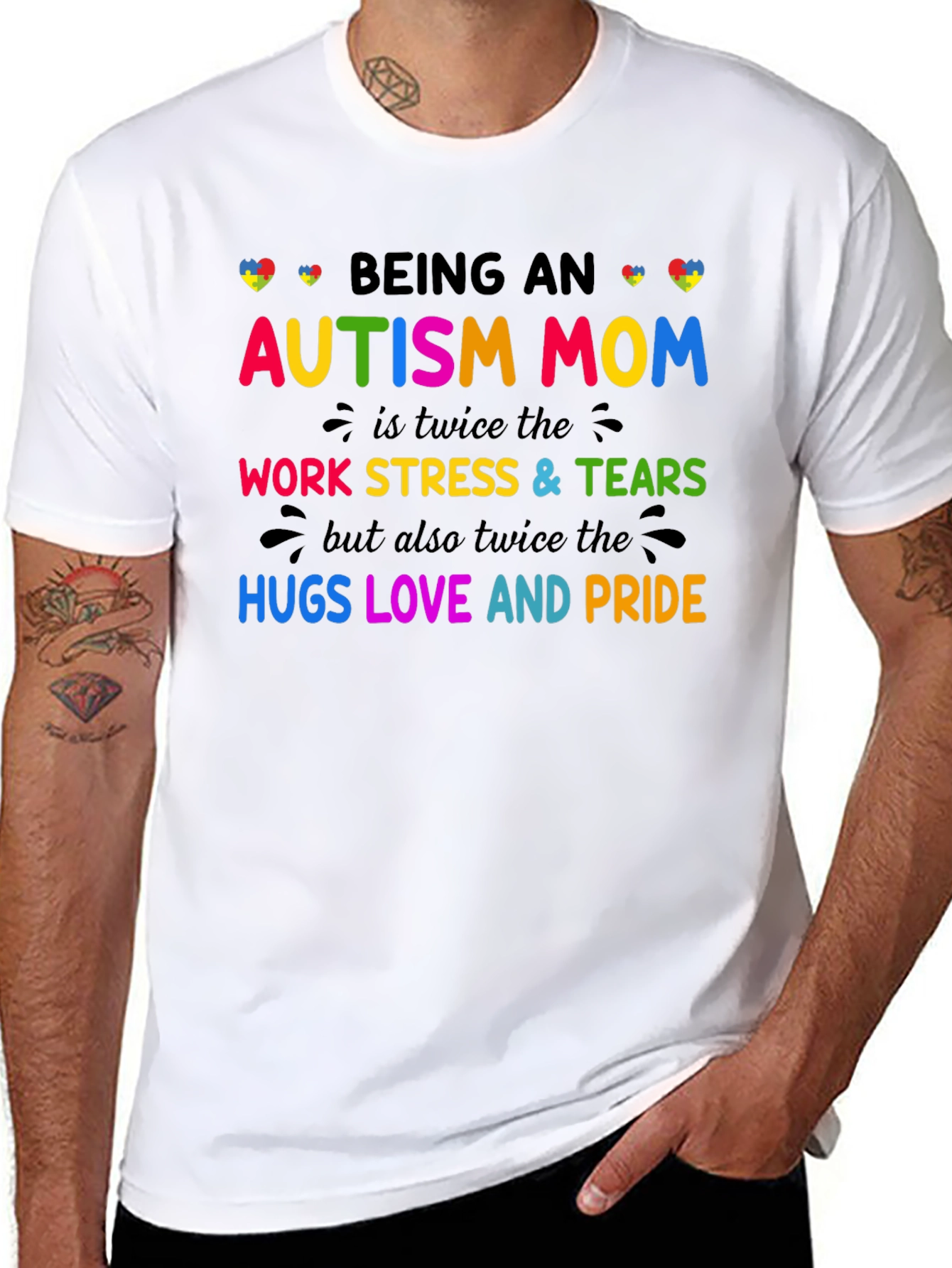 Autism Mom T-Shirt: Twice the Love Stress and Pride