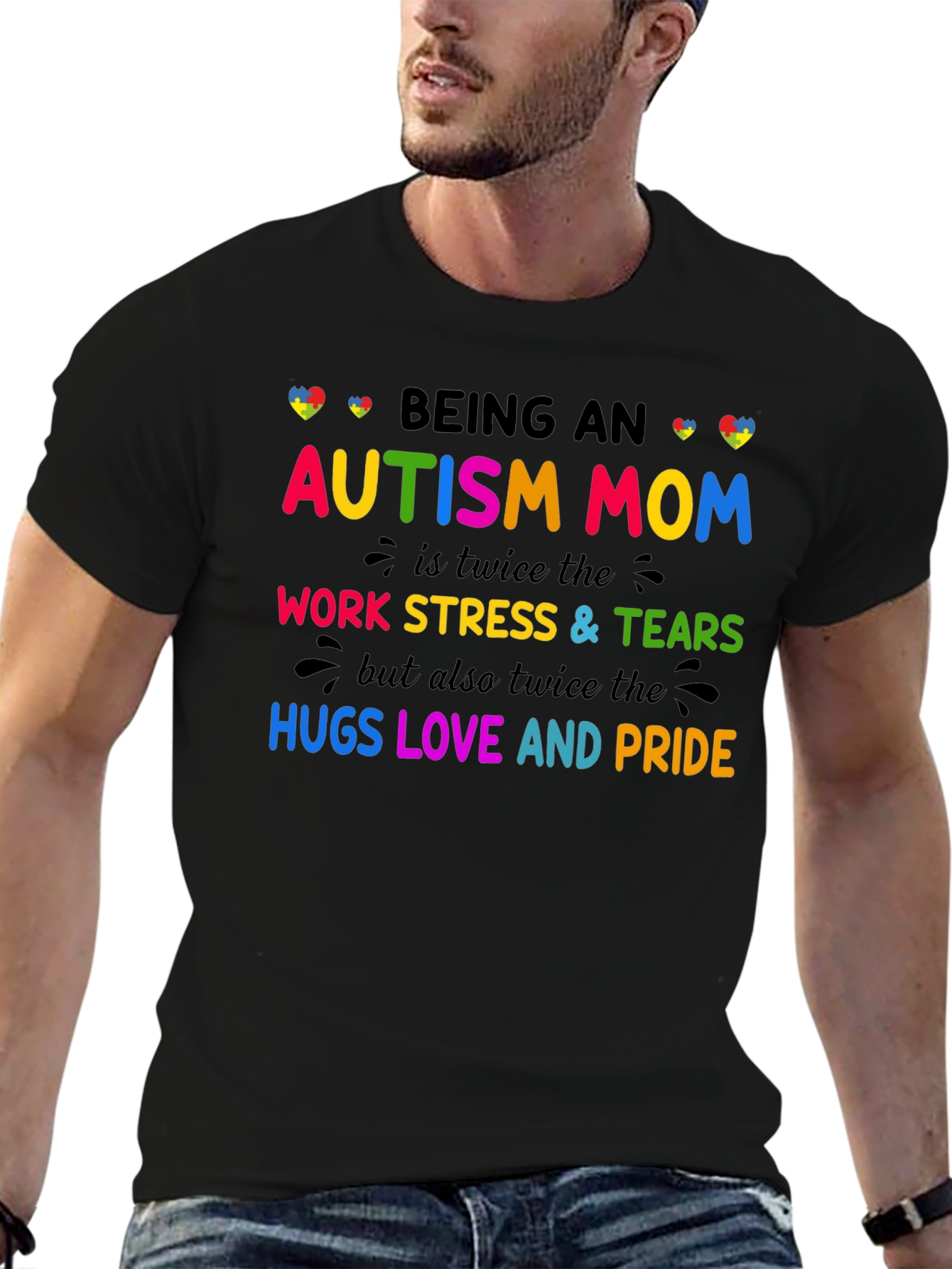 Autism Mom T-Shirt: Twice the Love Stress and Pride