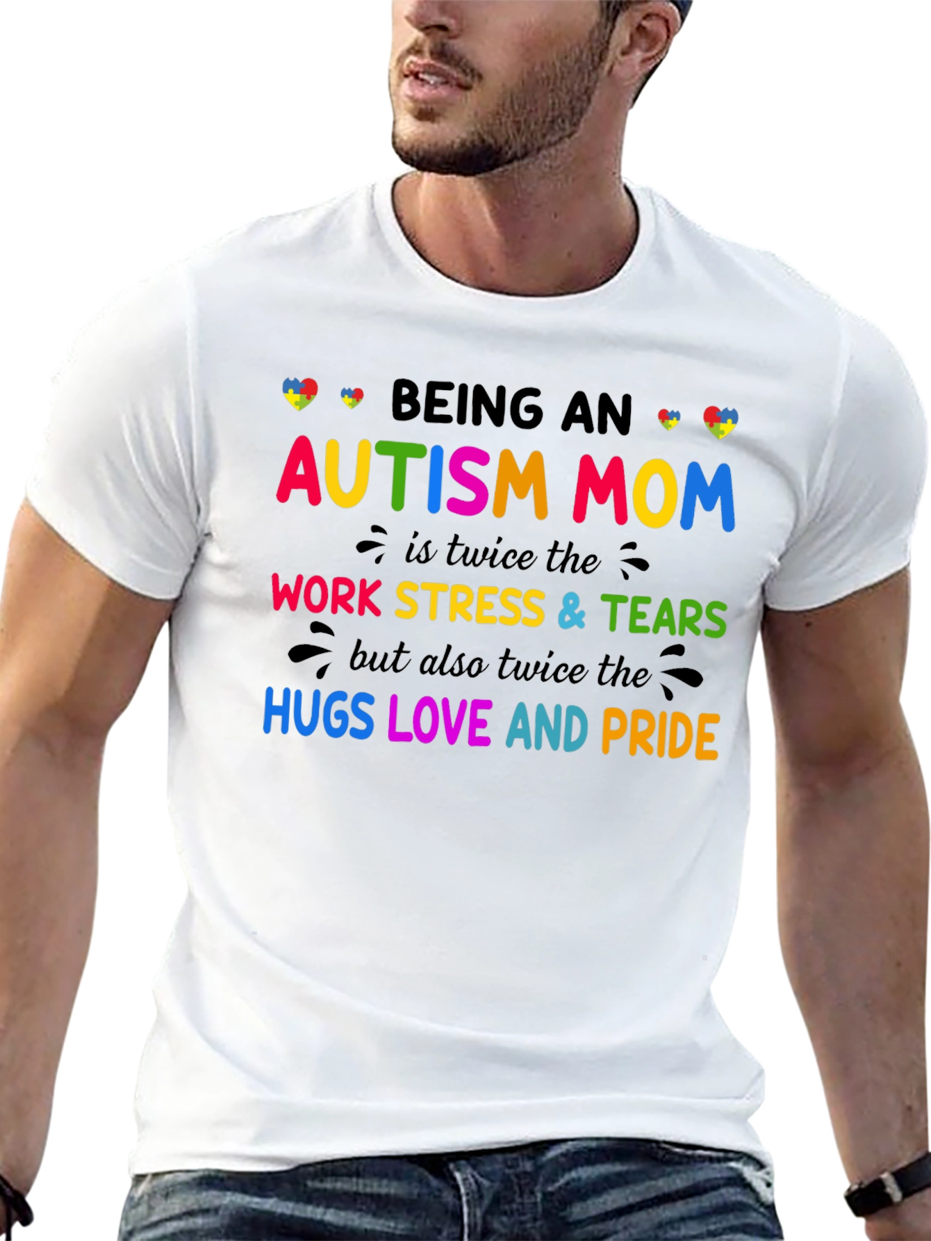 Autism Mom T-Shirt: Twice the Love Stress and Pride