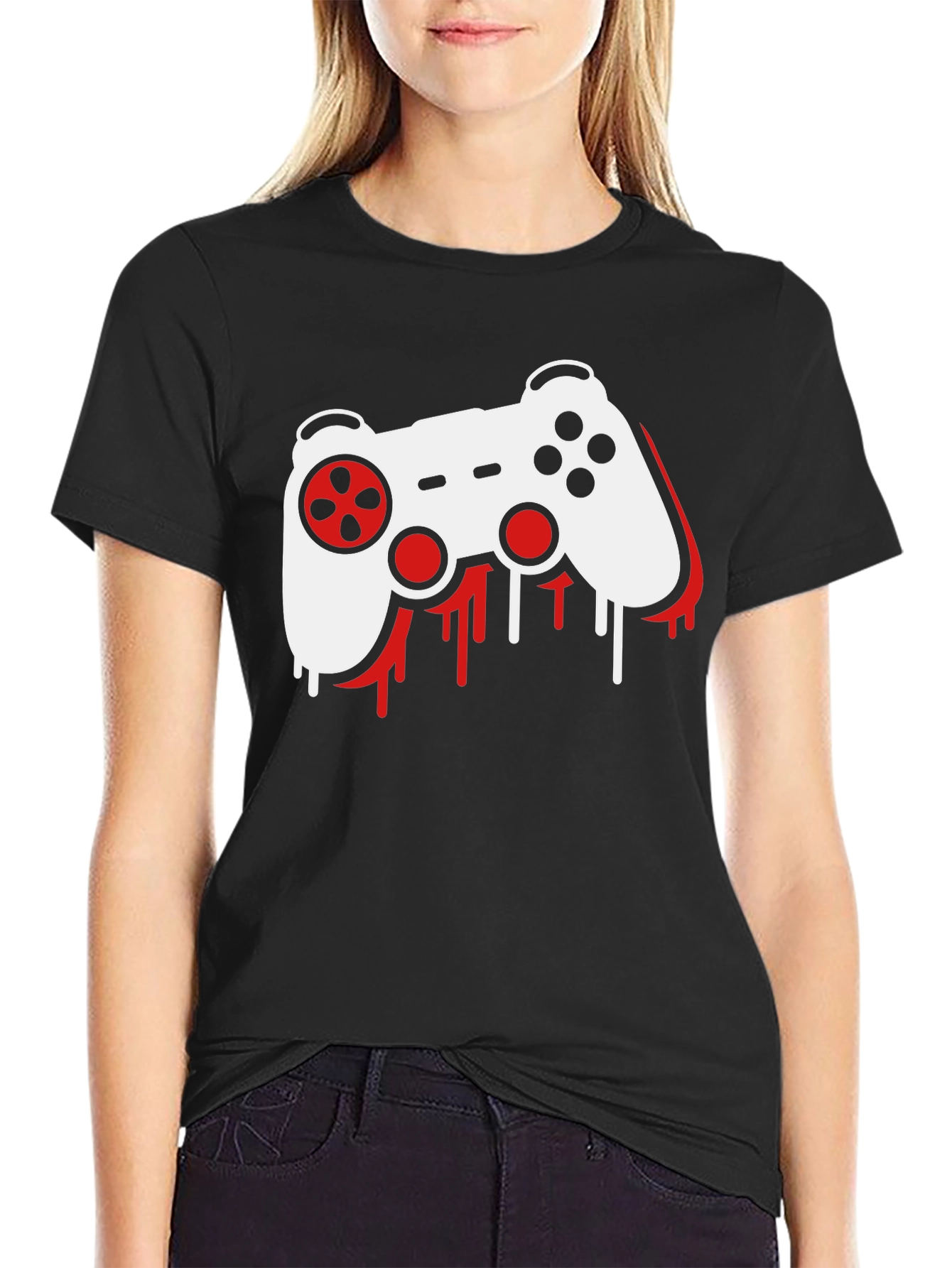 Gamer Controller Graphic T-Shirt - Black