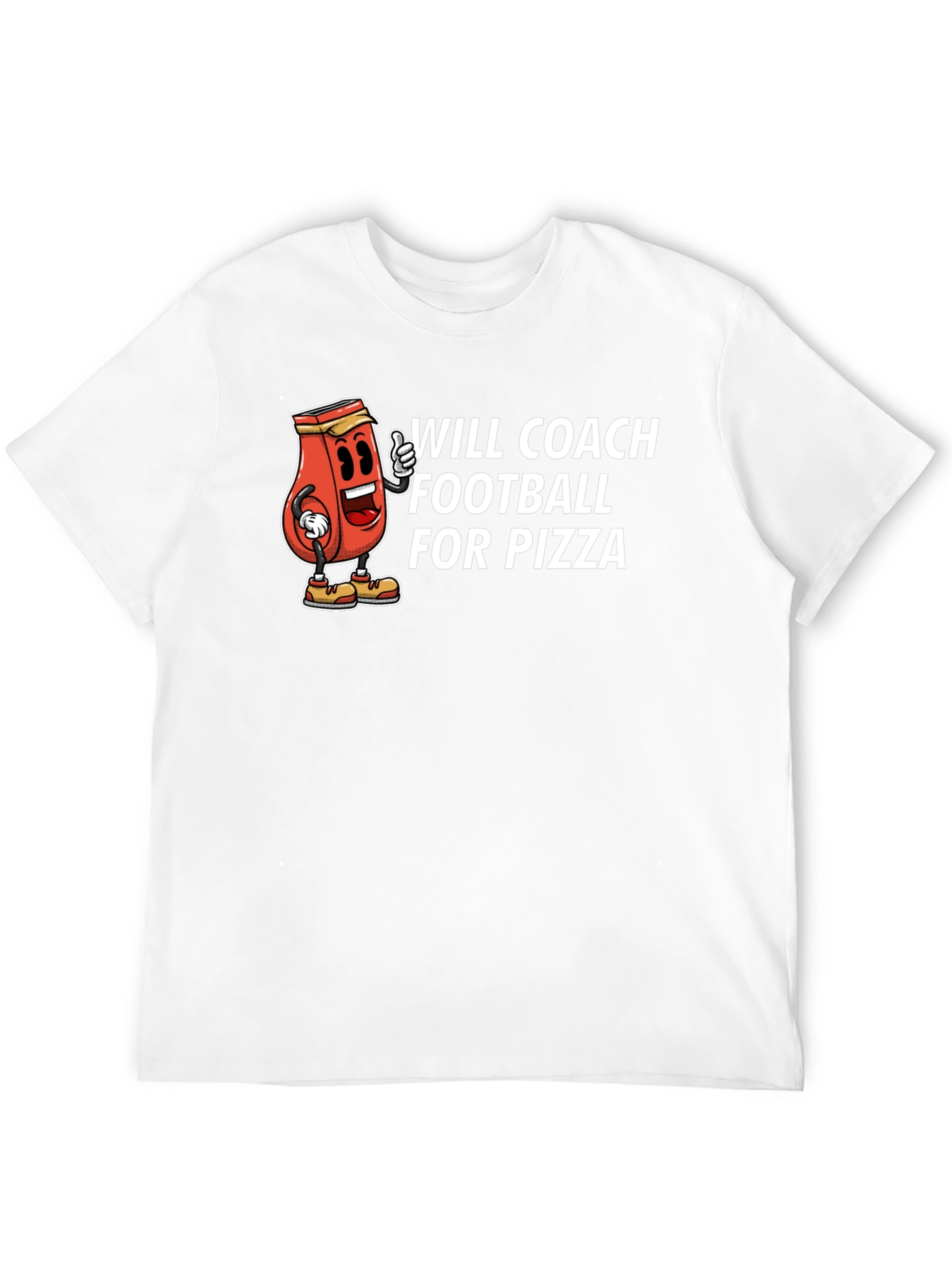 Will Coach Football for Pizza Black T-Shirt