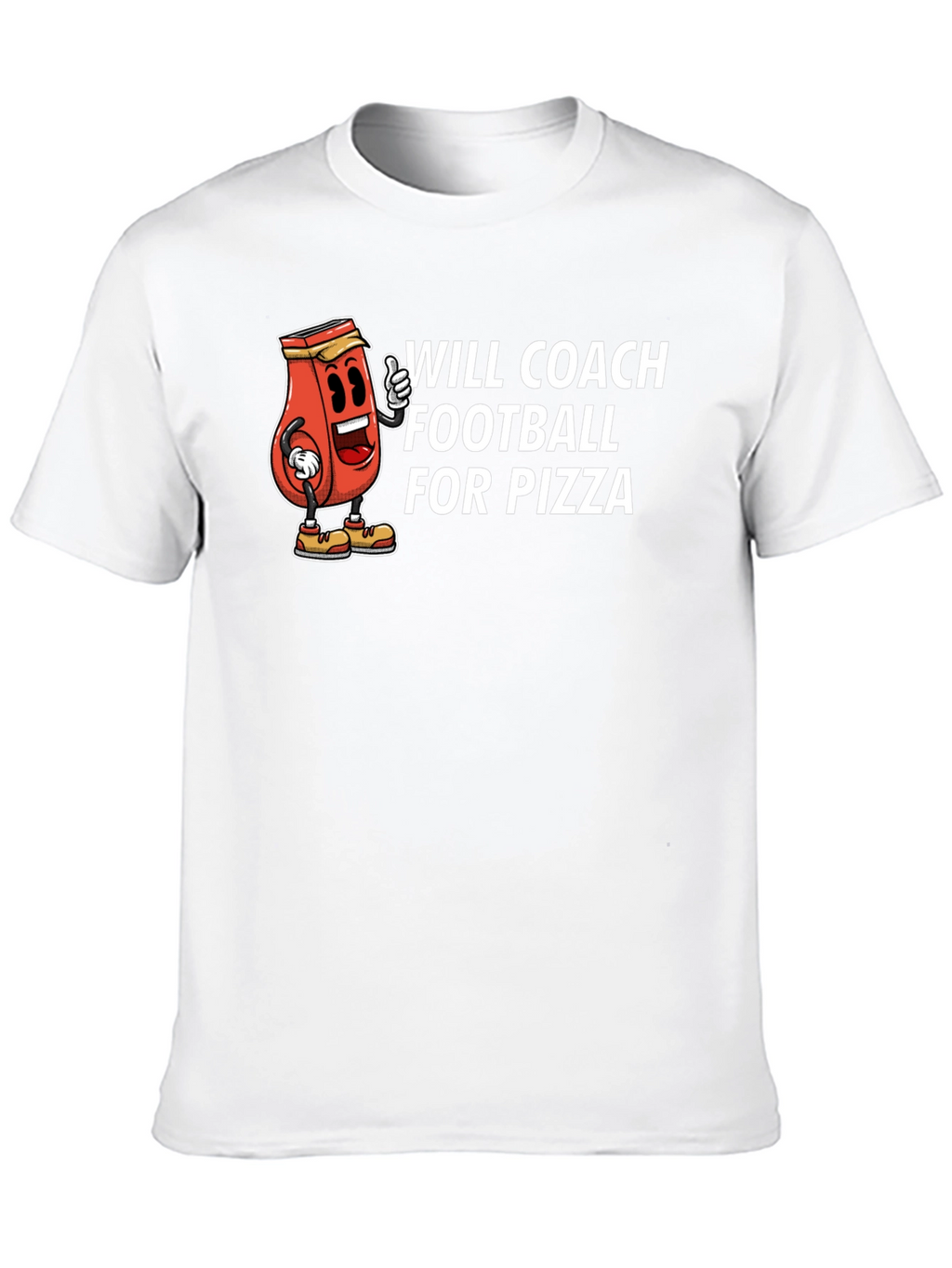 Will Coach Football for Pizza Black T-Shirt