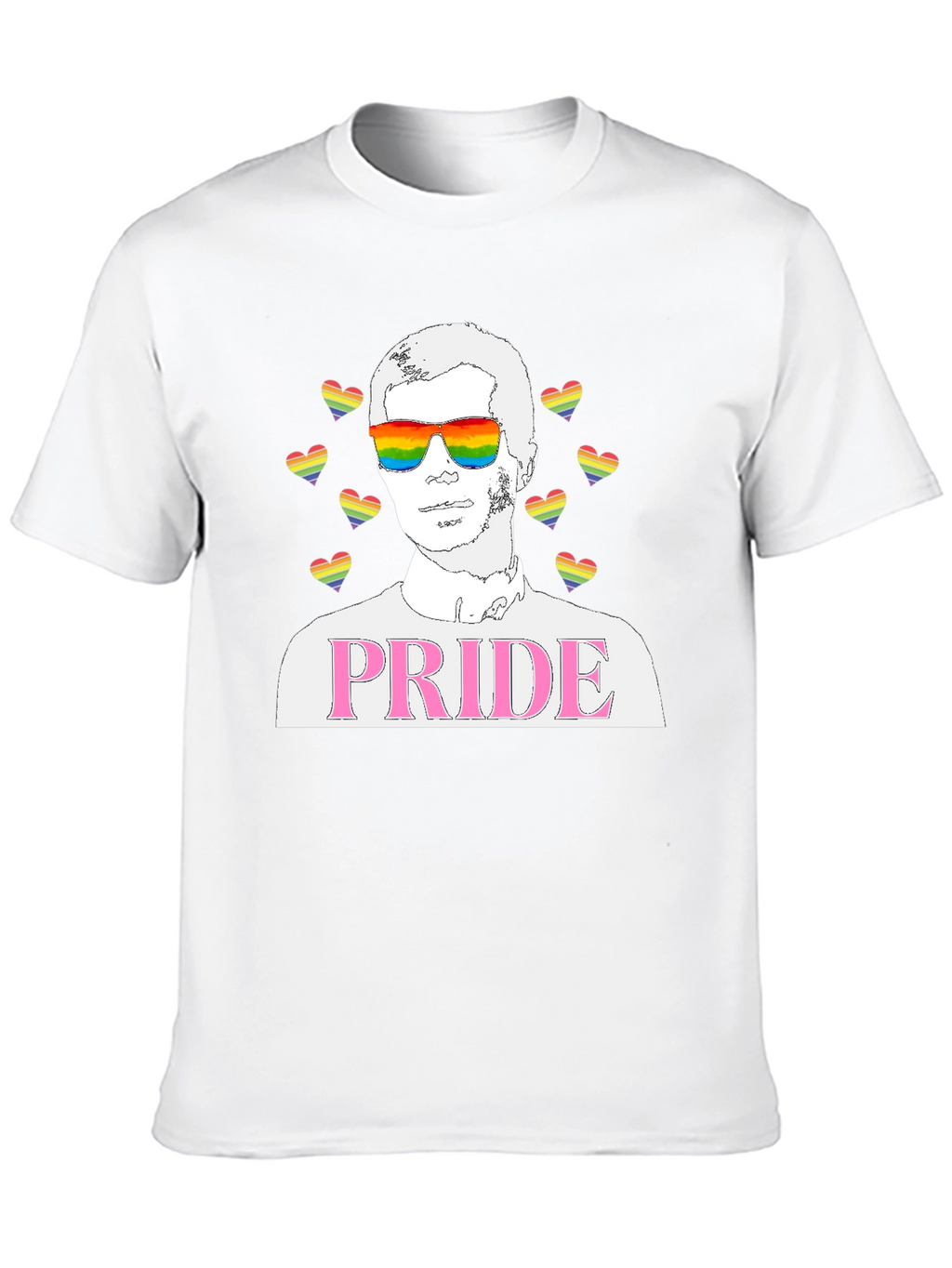 Pride Graphic T-Shirt - LGBTQ+ Rainbow Heart Design