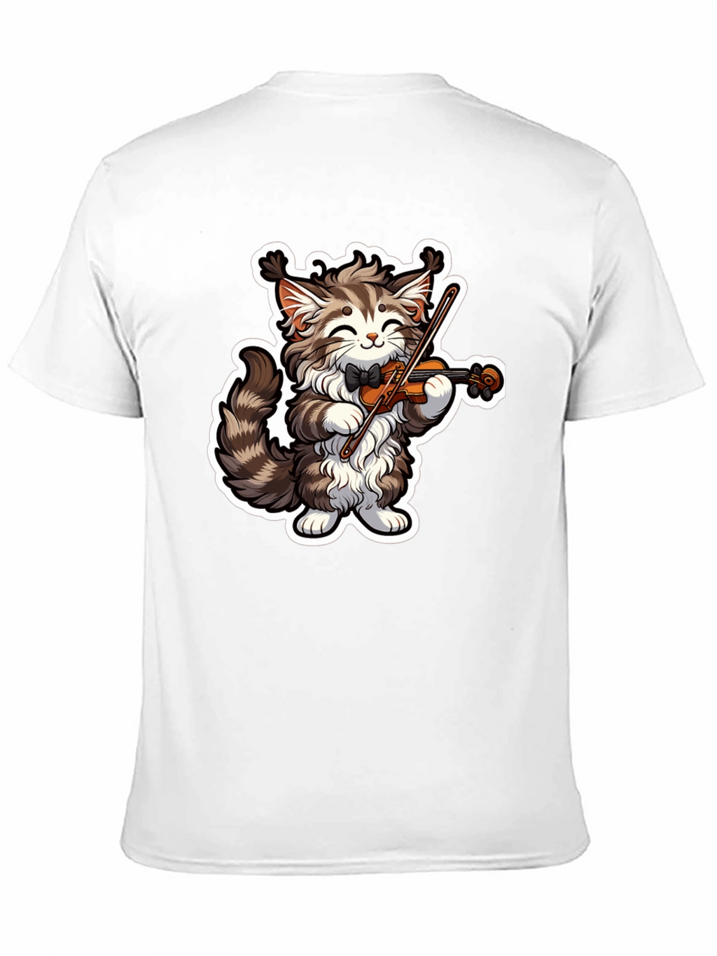 Musical Cat T-Shirt - Violin Playing Kitten Tee
