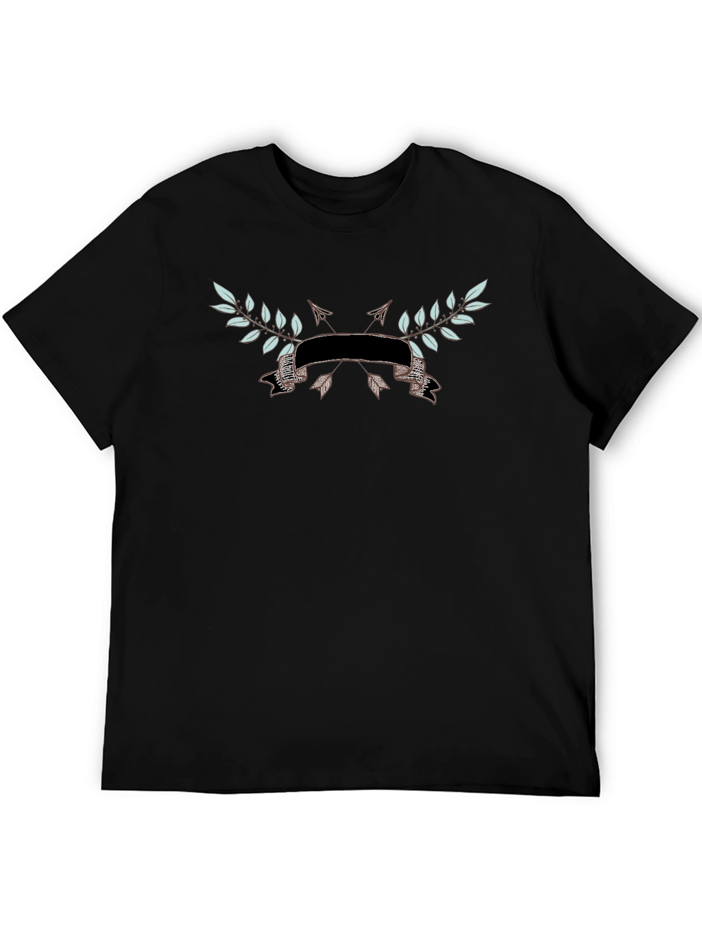 Mens Black Tee with Arrow & Laurel Design