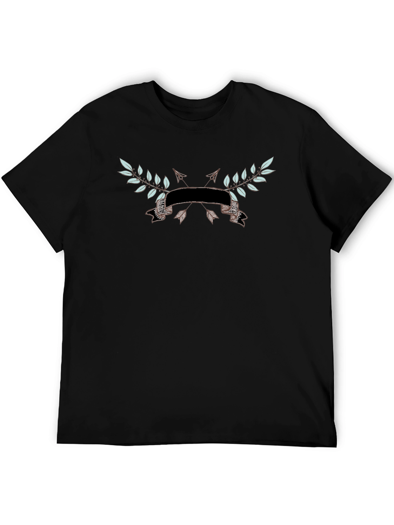 Mens Black Tee with Arrow & Laurel Design