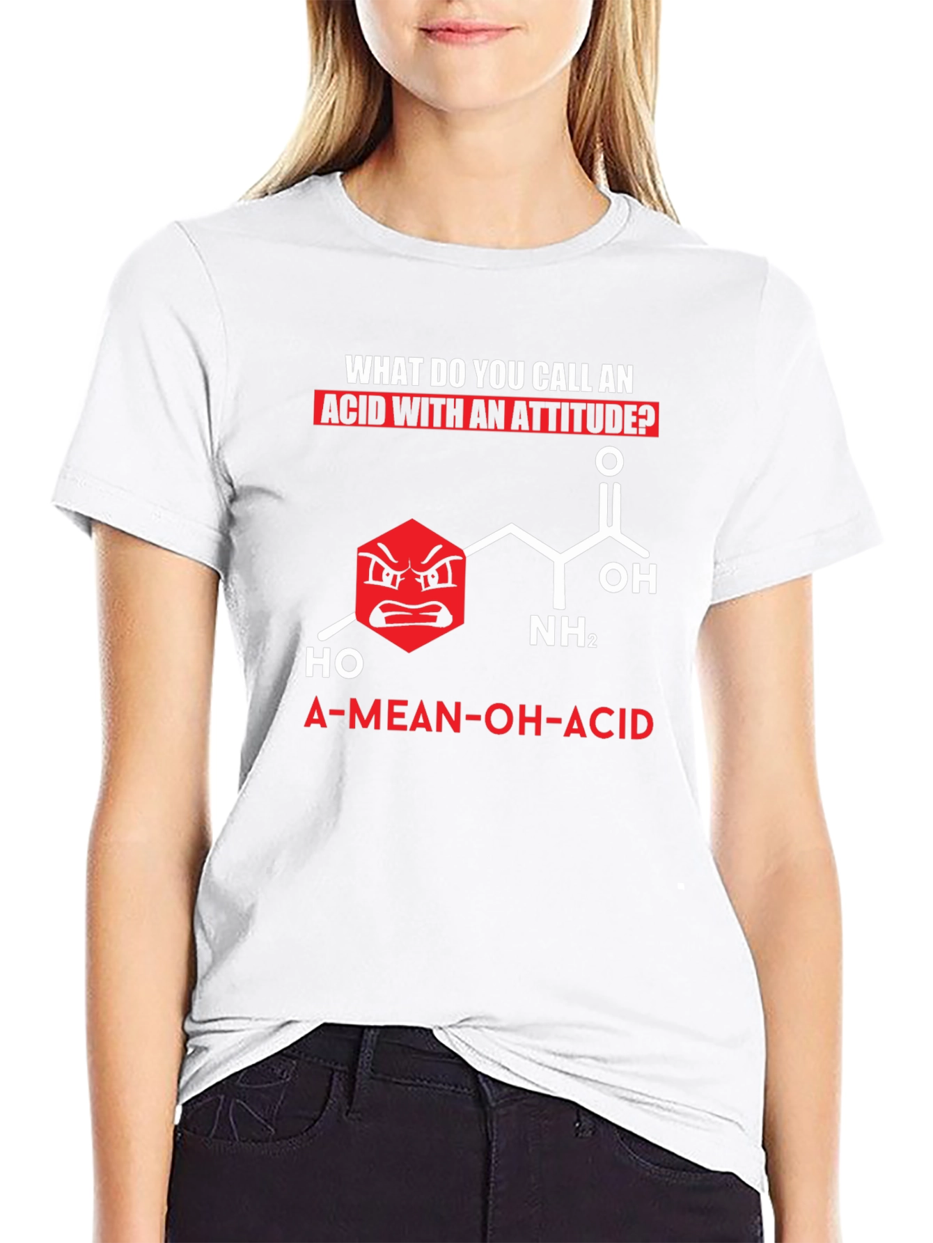 Funny Chemistry T-Shirt: A-Mean-OH-Acid