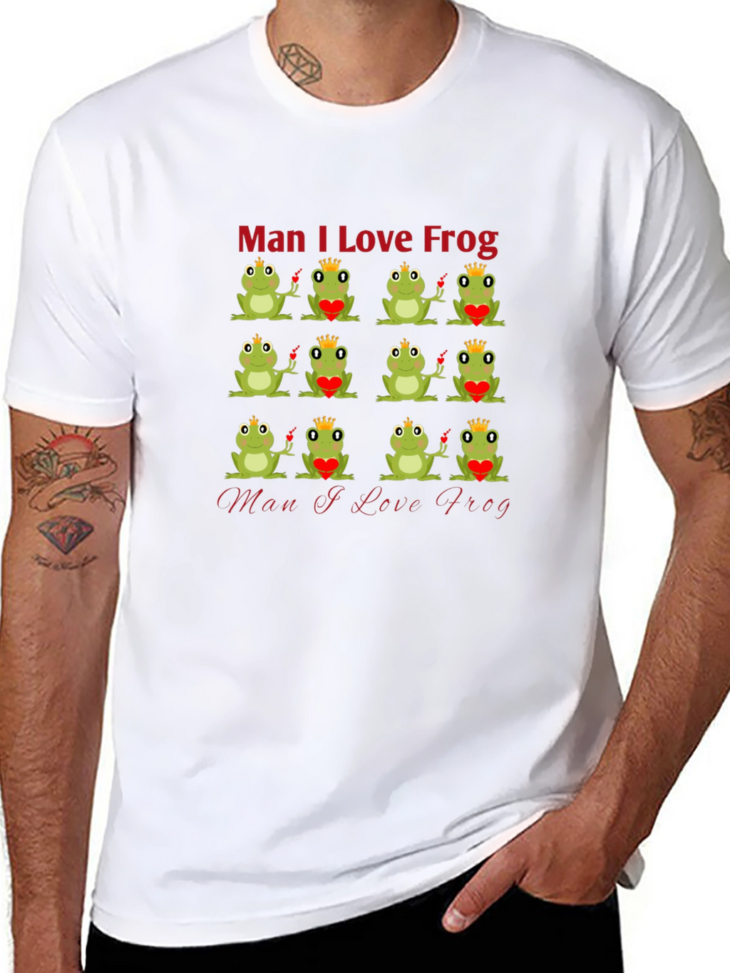 Man I Love Frog Graphic T-Shirt - Unique Design