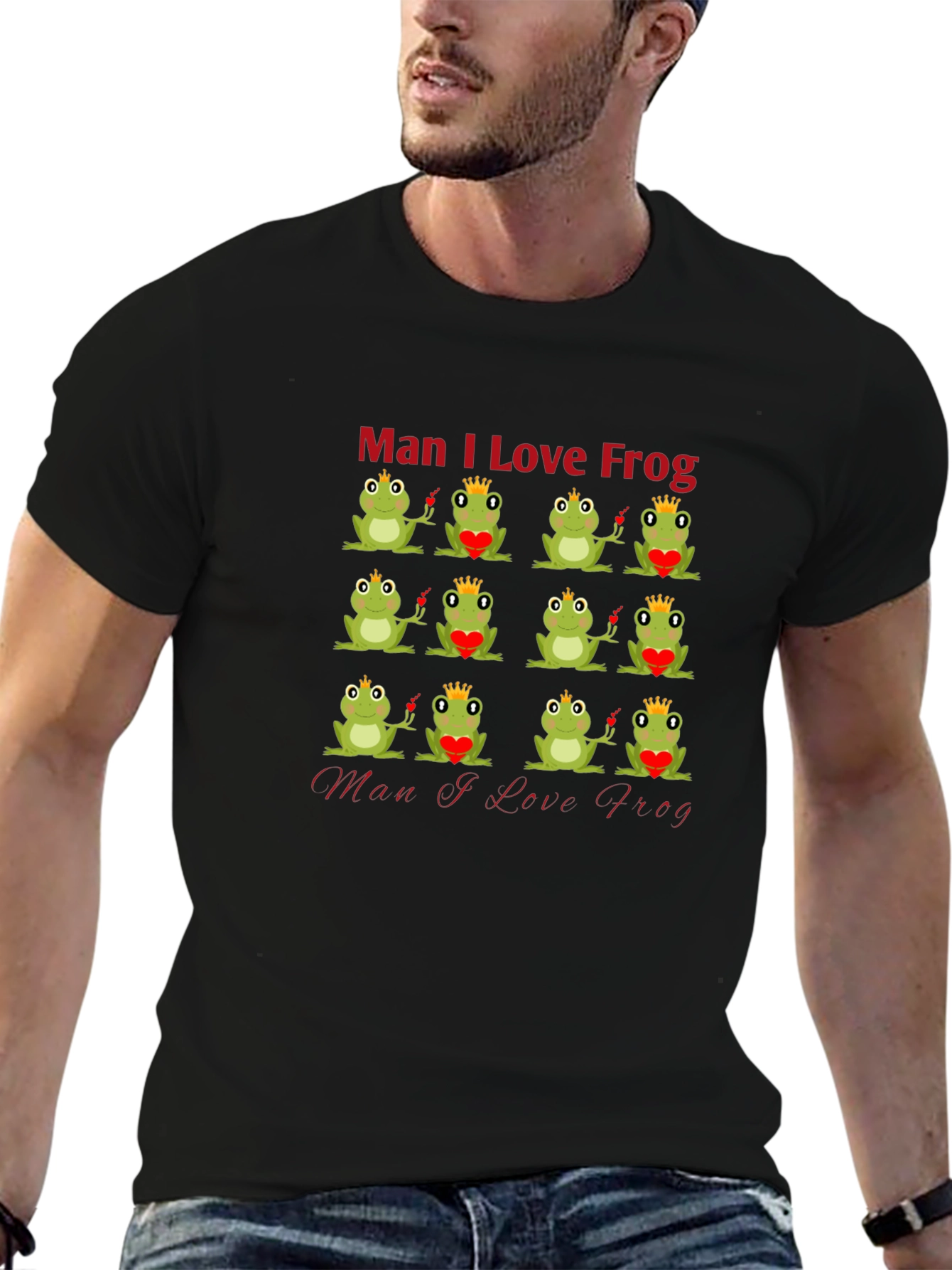 Man I Love Frog Graphic T-Shirt - Unique Design