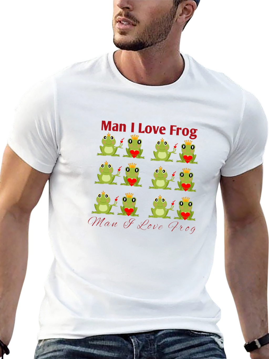 Man I Love Frog Graphic T-Shirt - Unique Design