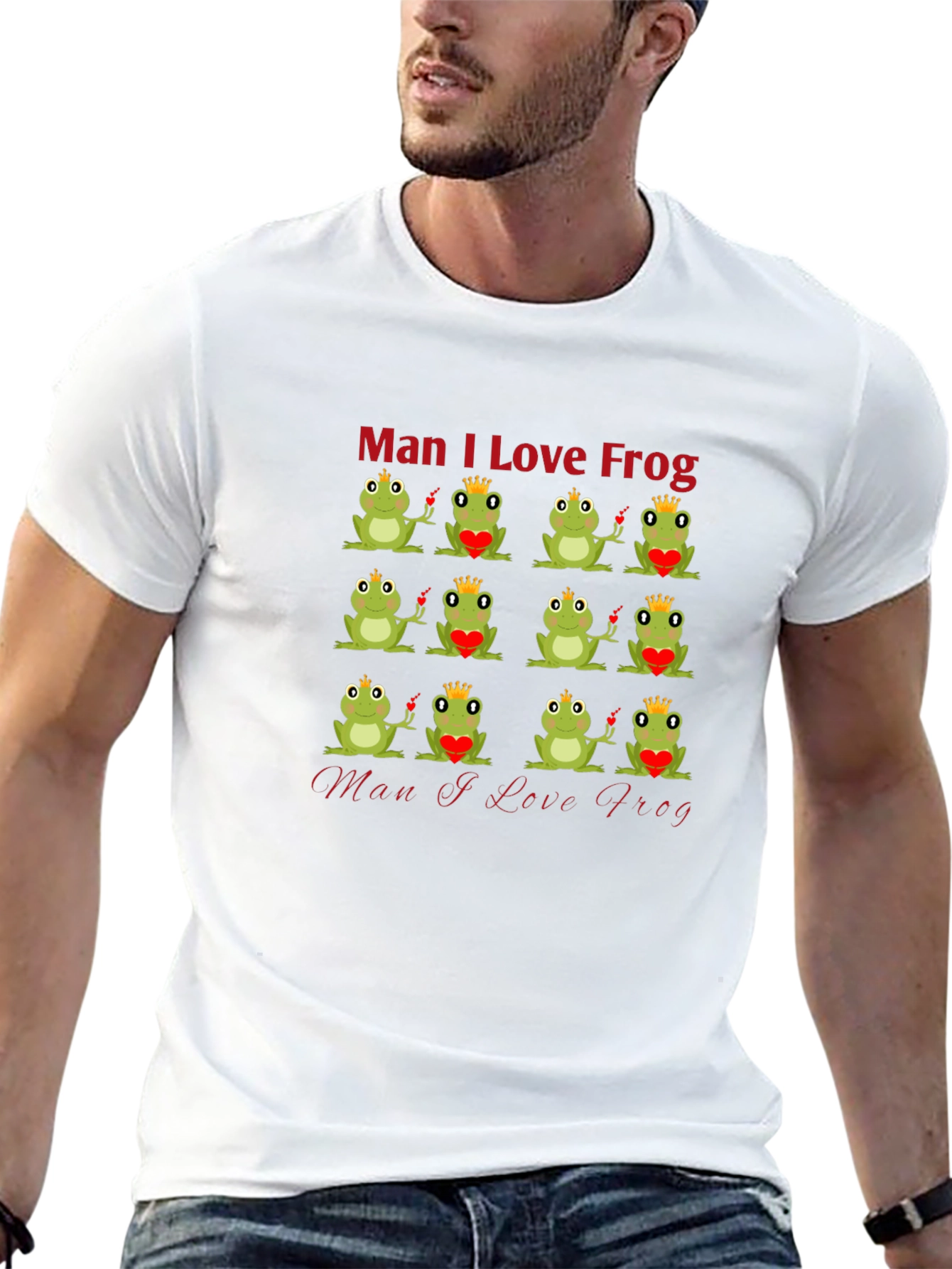 Man I Love Frog Graphic T-Shirt - Unique Design