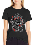 Tribal Dragon Graphic T-Shirt - Black