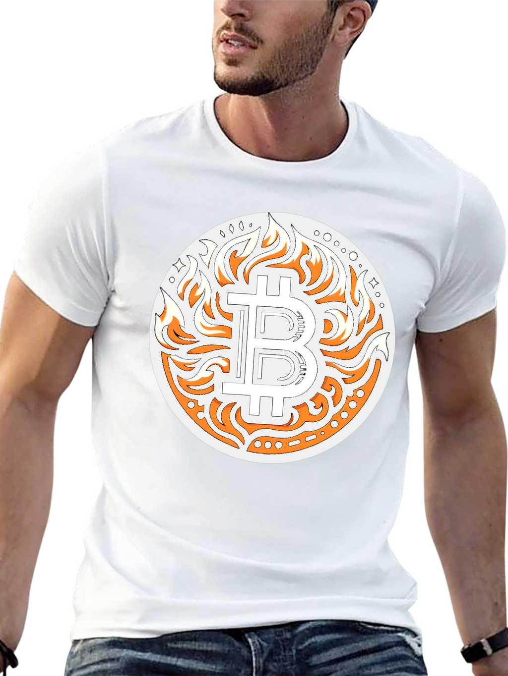 Bitcoin Flame Graphic T-Shirt - Crypto Style