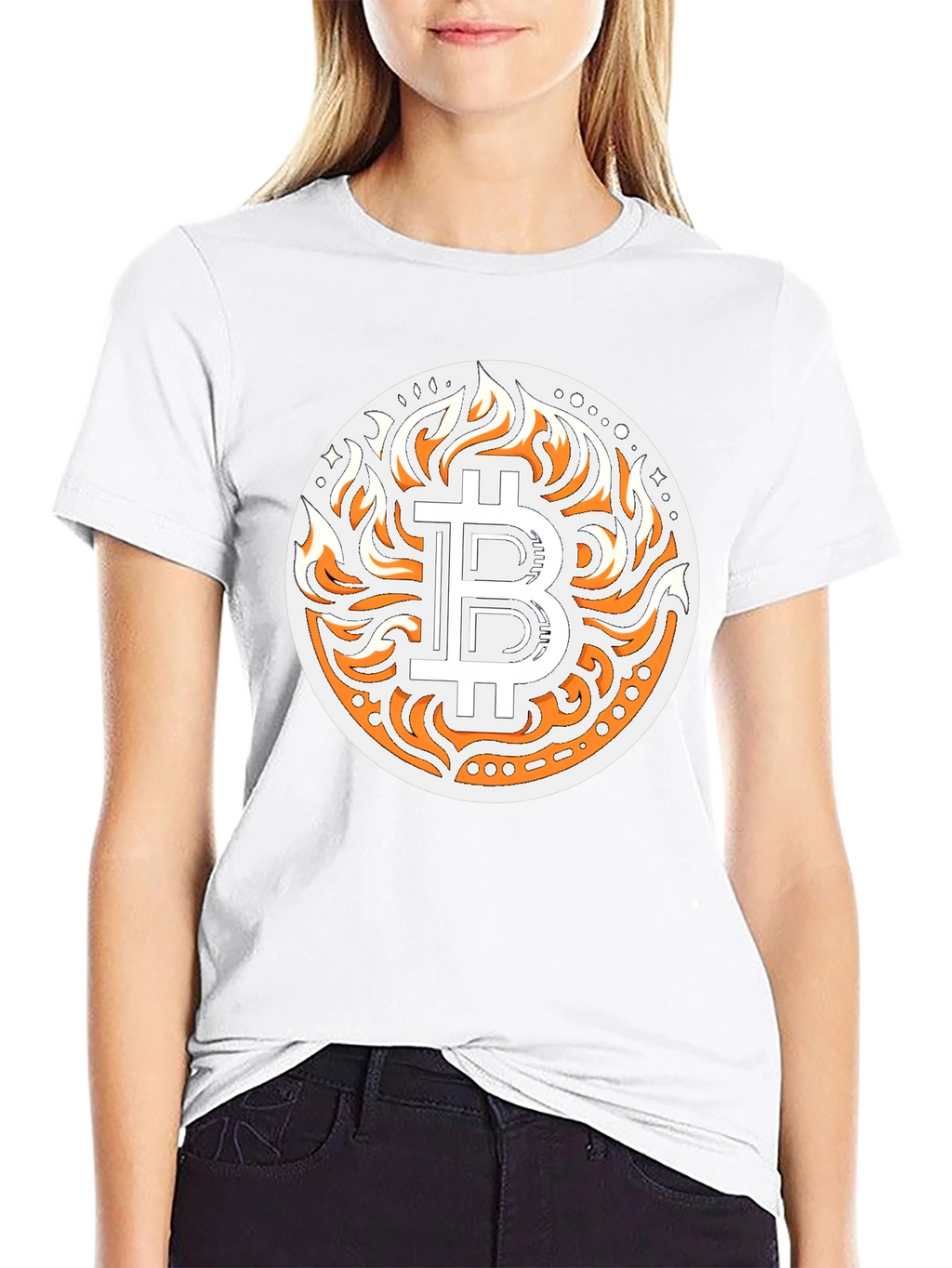 Bitcoin Flame Graphic T-Shirt - Crypto Style