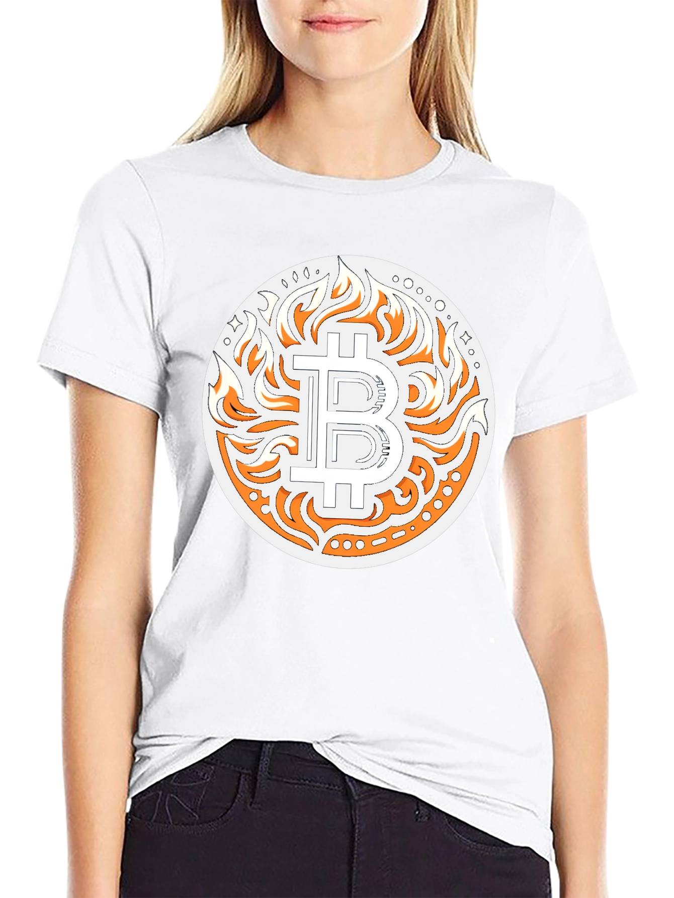 Bitcoin Flame Graphic T-Shirt - Crypto Style