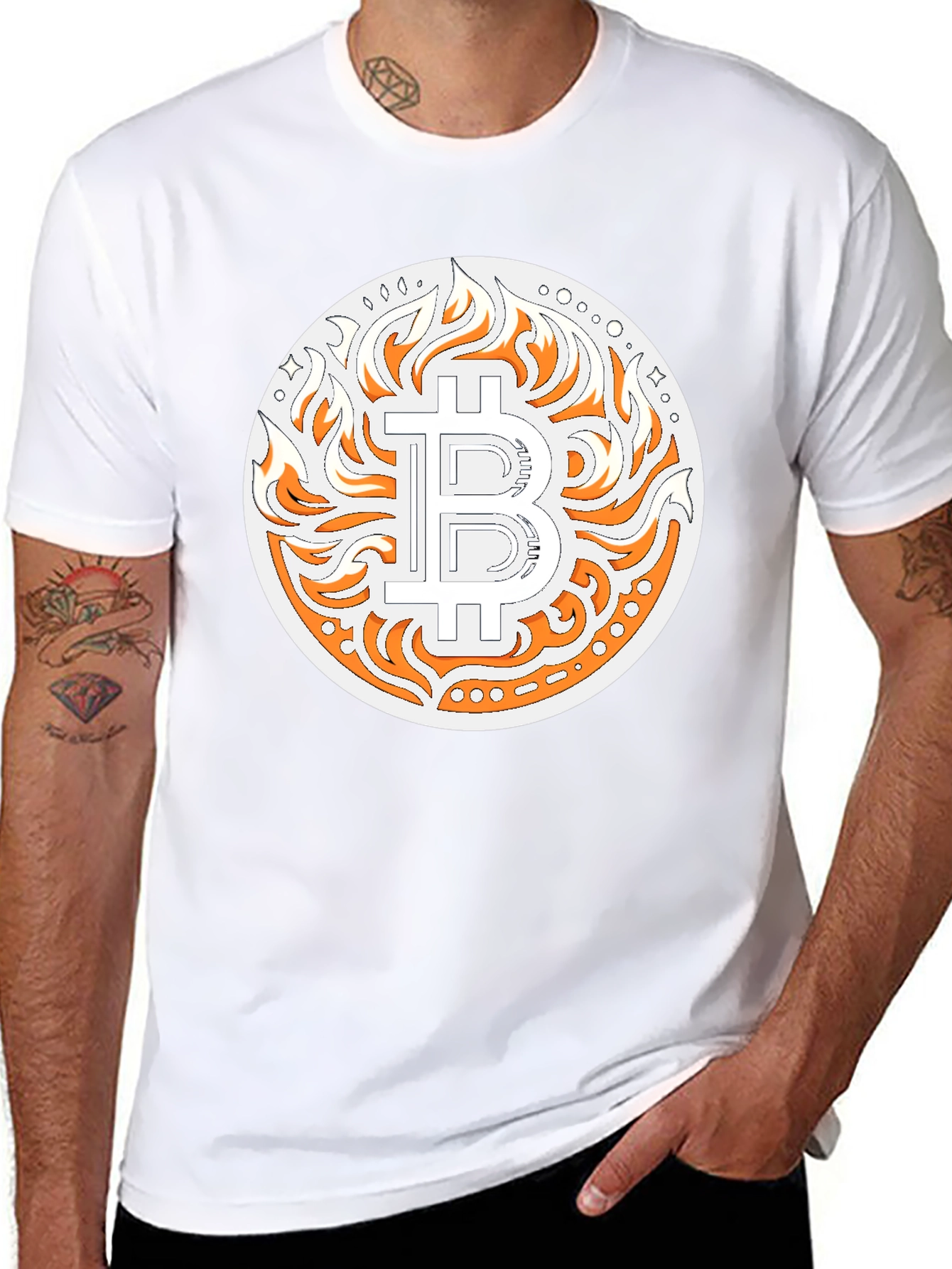 Bitcoin Flame Graphic T-Shirt - Crypto Style