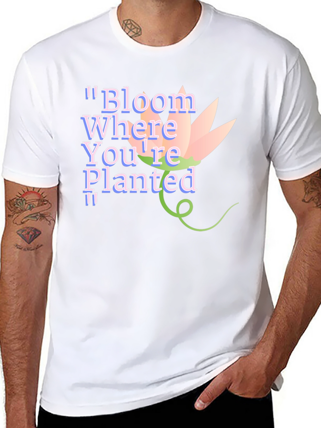 Bloom Where Youre Planted Black T-Shirt