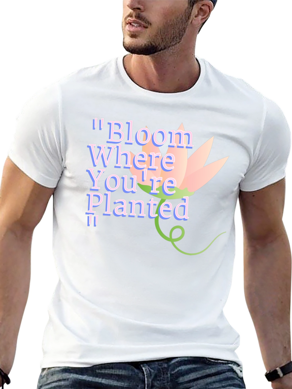 Bloom Where Youre Planted Black T-Shirt