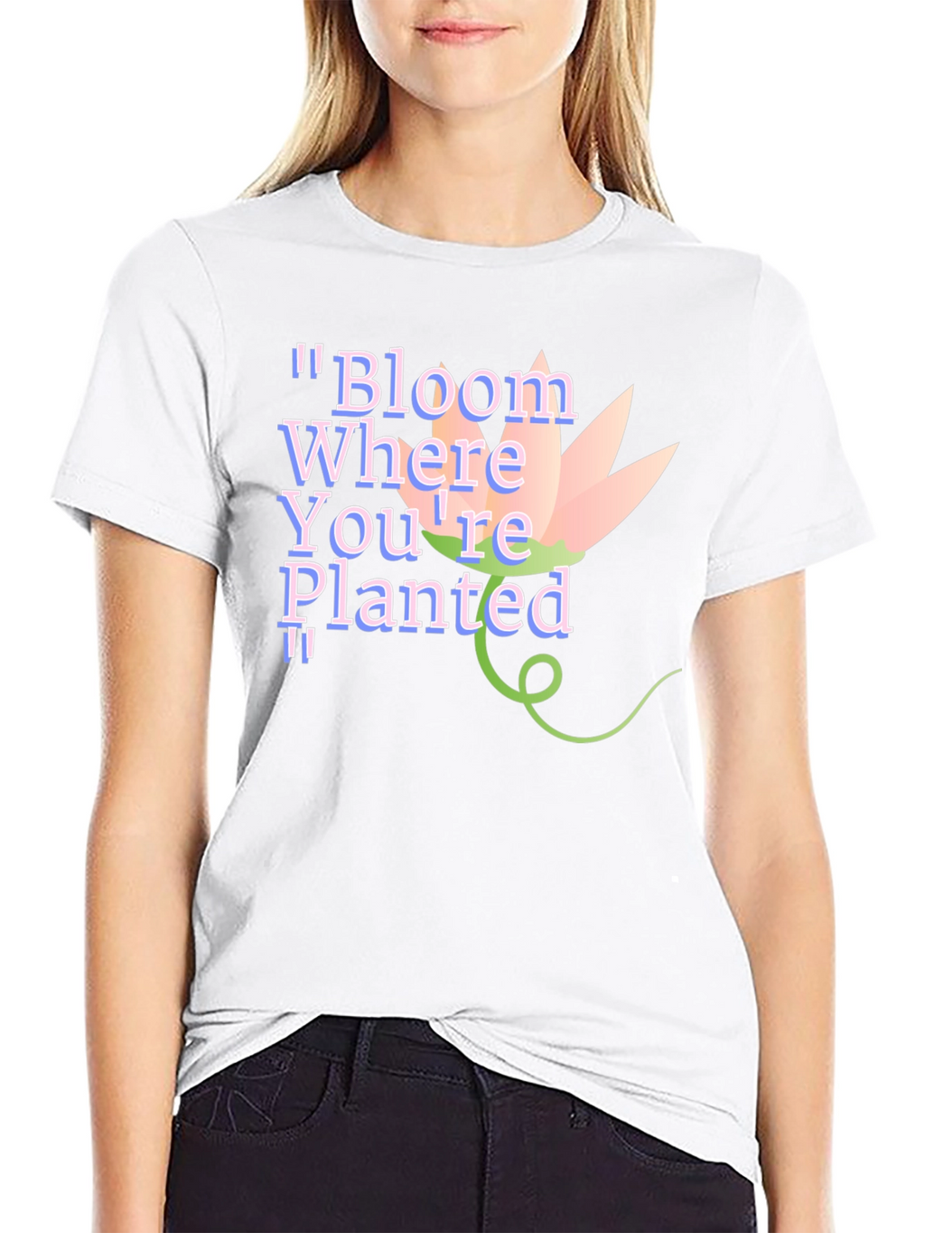 Bloom Where Youre Planted Black T-Shirt