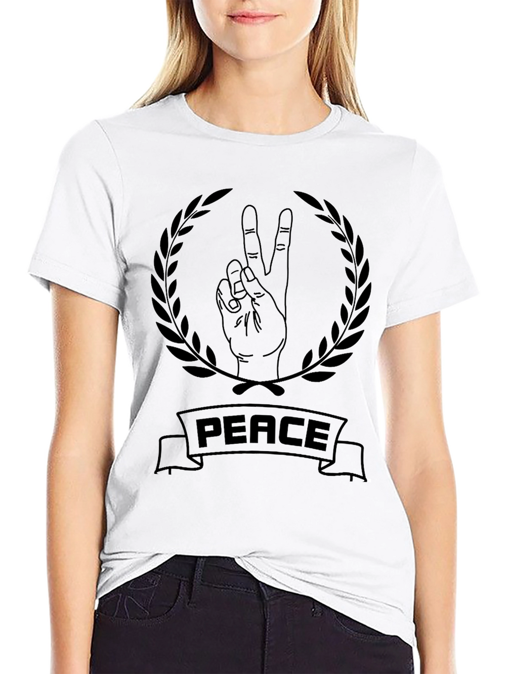 Peace Sign Graphic Tee - Black Comfort
