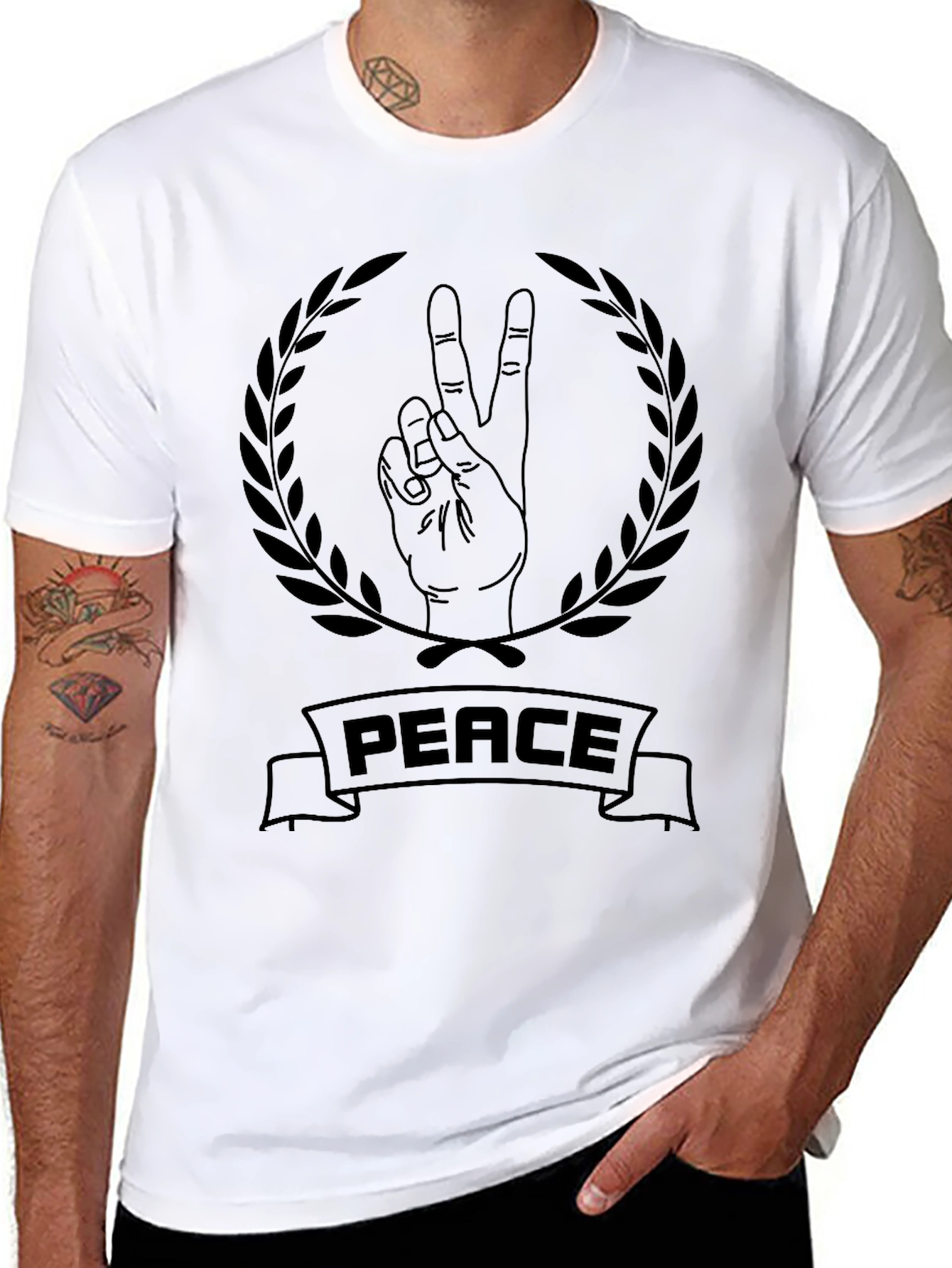Peace Sign Graphic Tee - Black Comfort