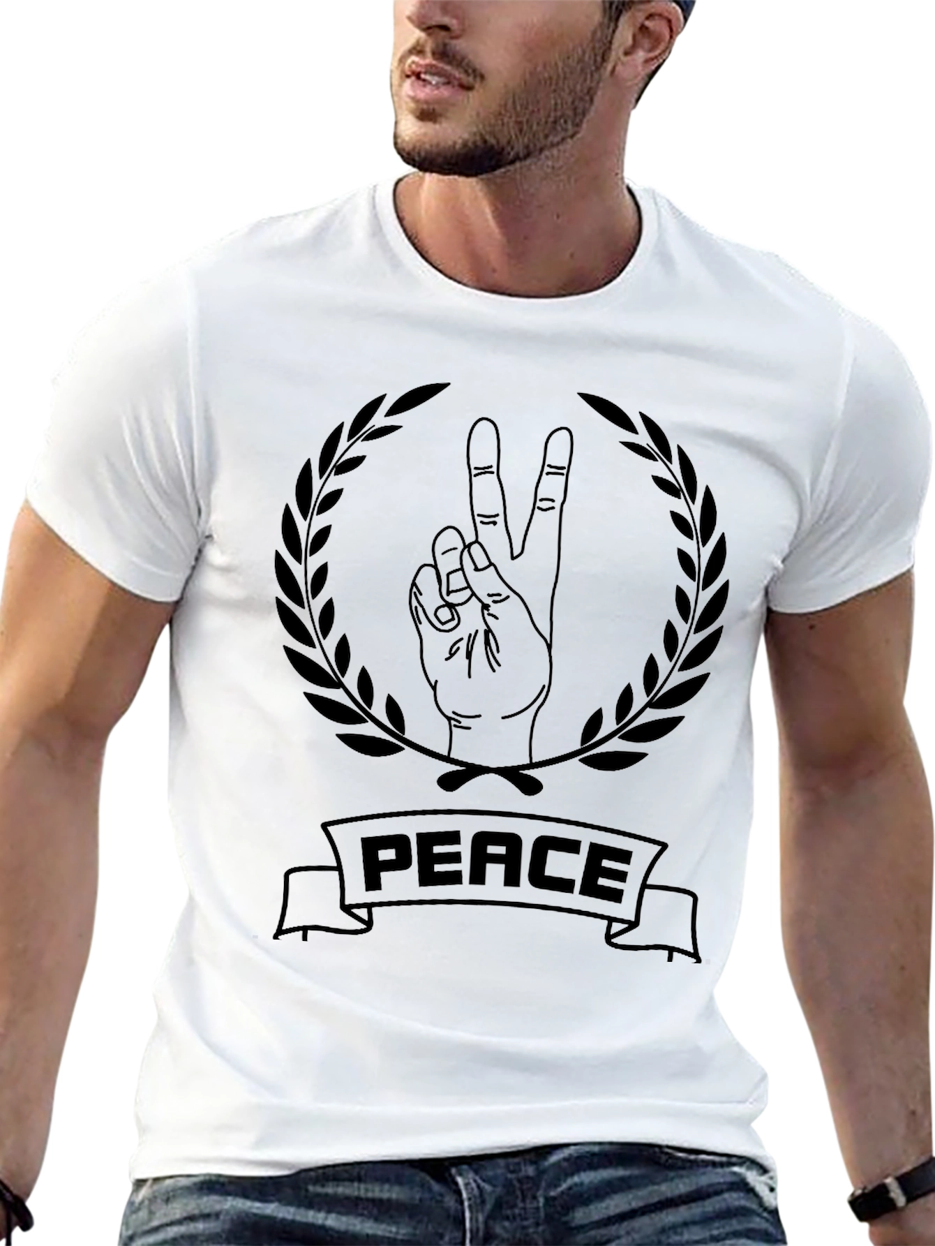 Peace Sign Graphic Tee - Black Comfort