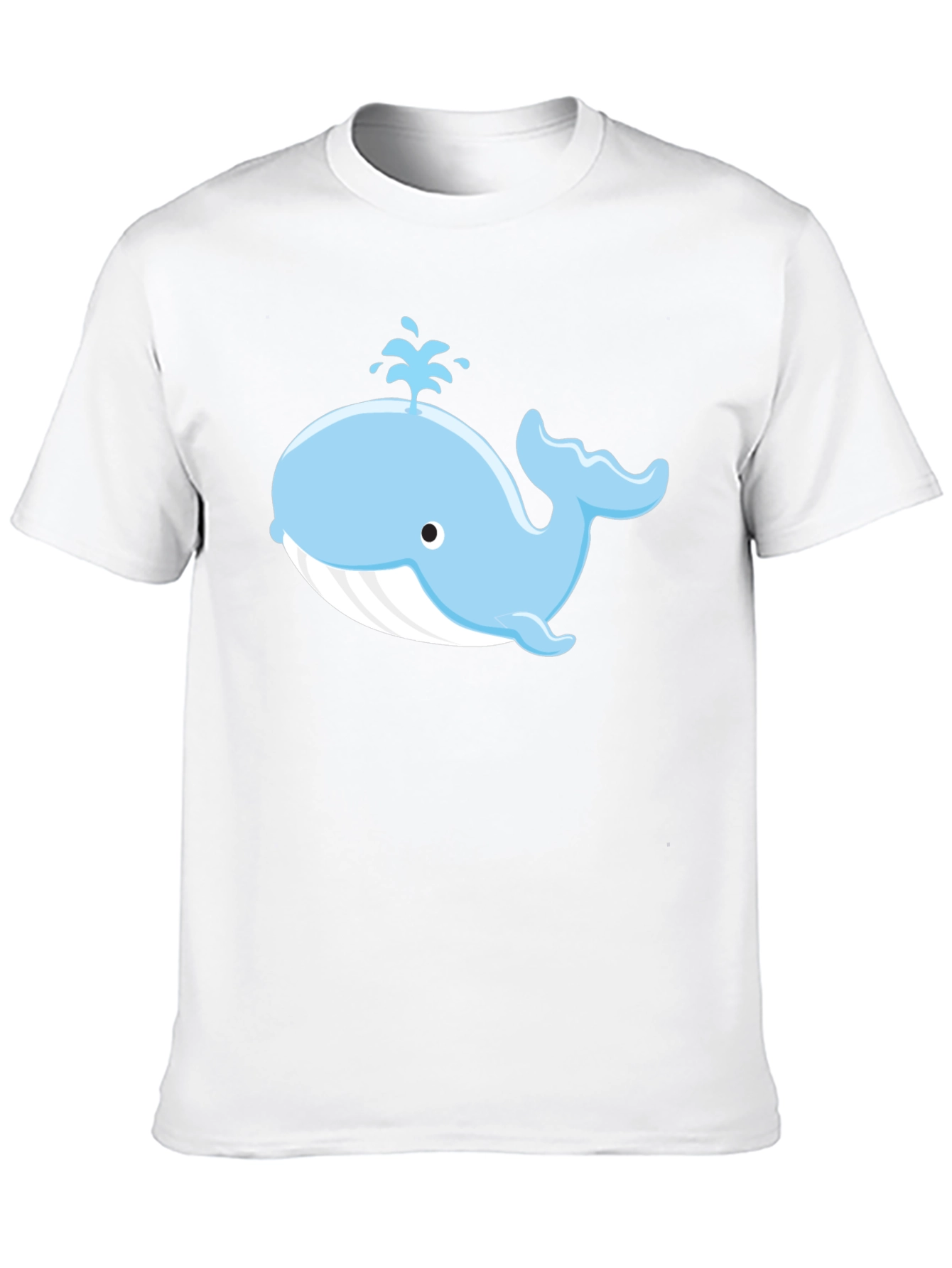 Cute Whale Graphic Black T-Shirt