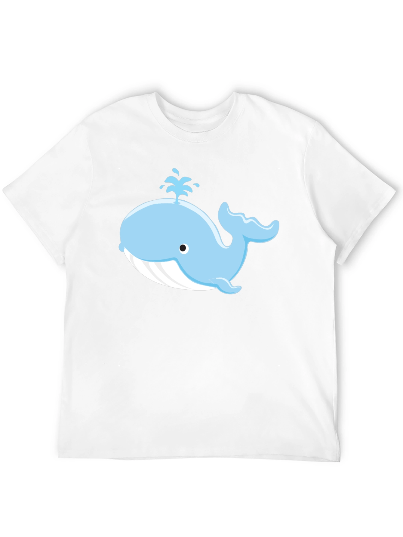 Cute Whale Graphic Black T-Shirt