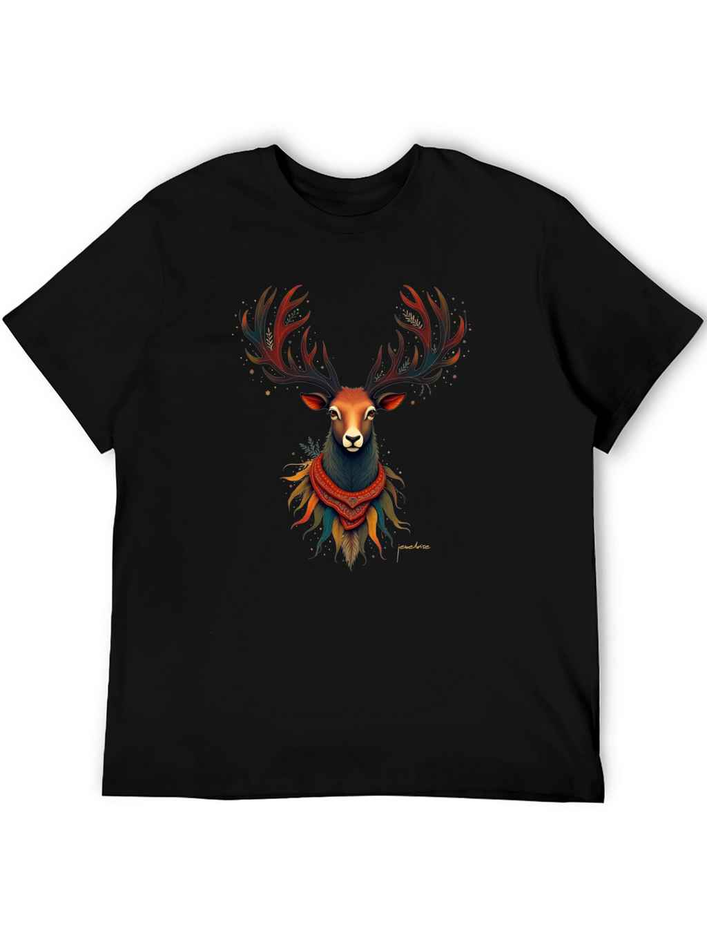 Deer Graphic Tee - Mens Black T-Shirt