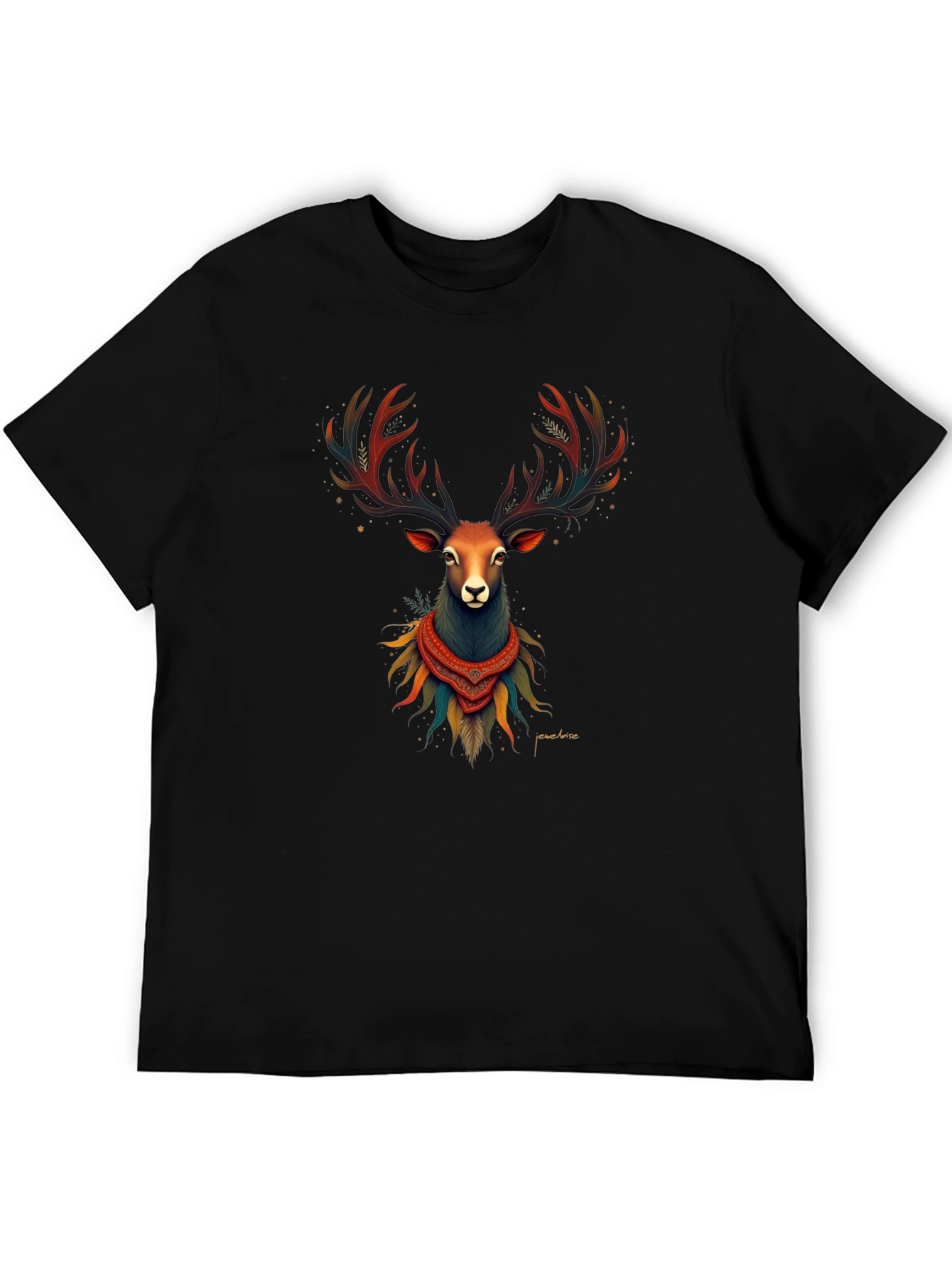 Deer Graphic Tee - Mens Black T-Shirt