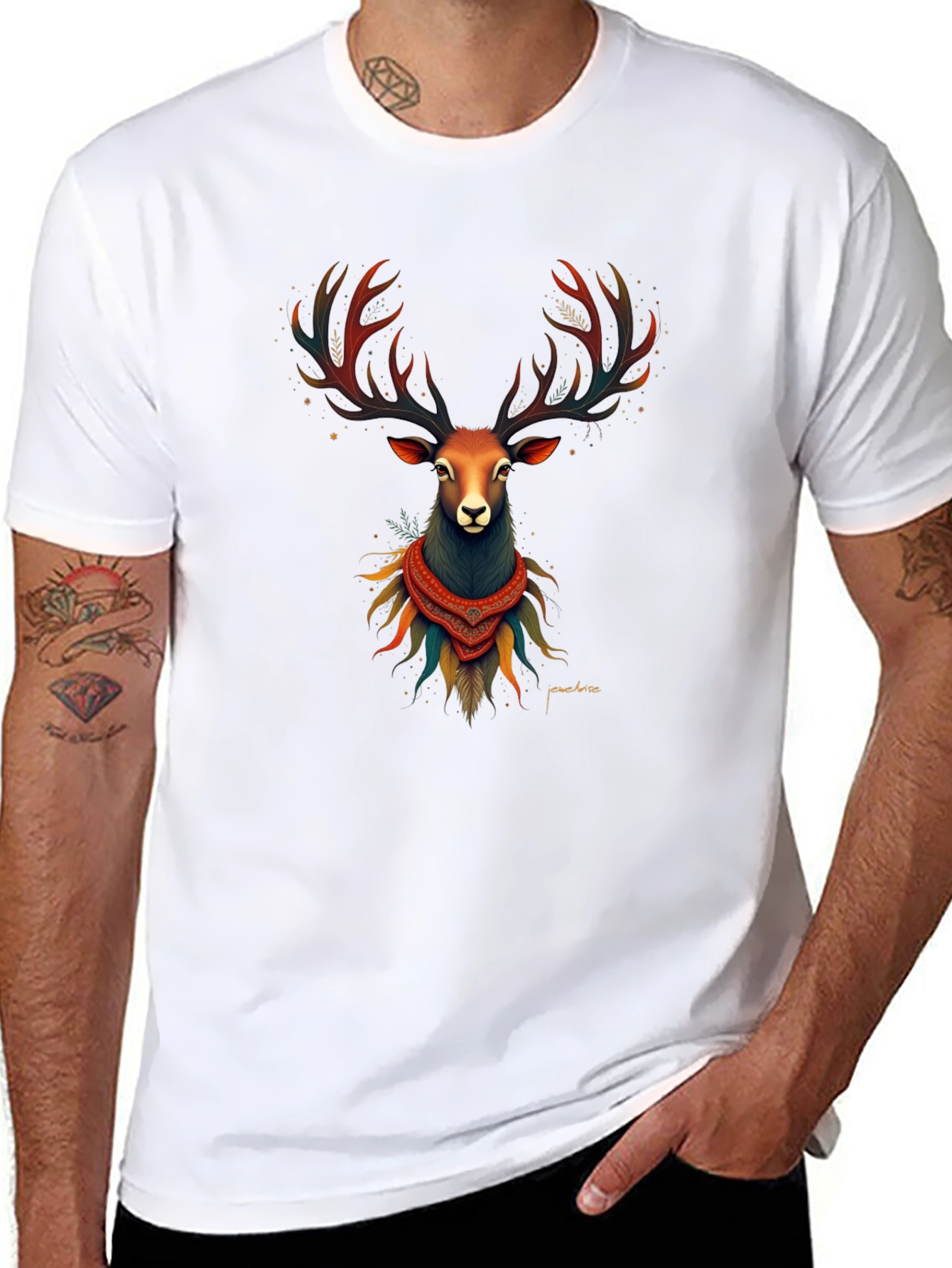 Deer Graphic Tee - Mens Black T-Shirt