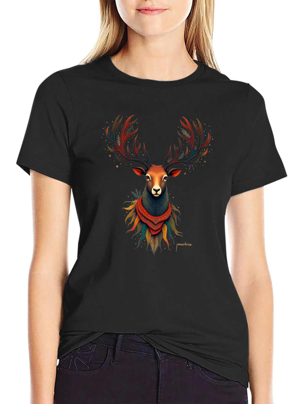 Deer Graphic Tee - Mens Black T-Shirt