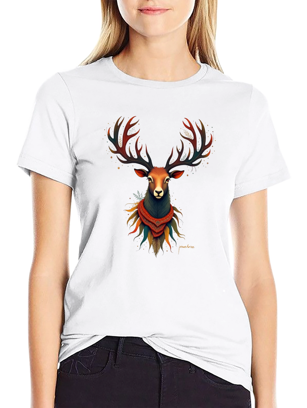 Deer Graphic Tee - Mens Black T-Shirt