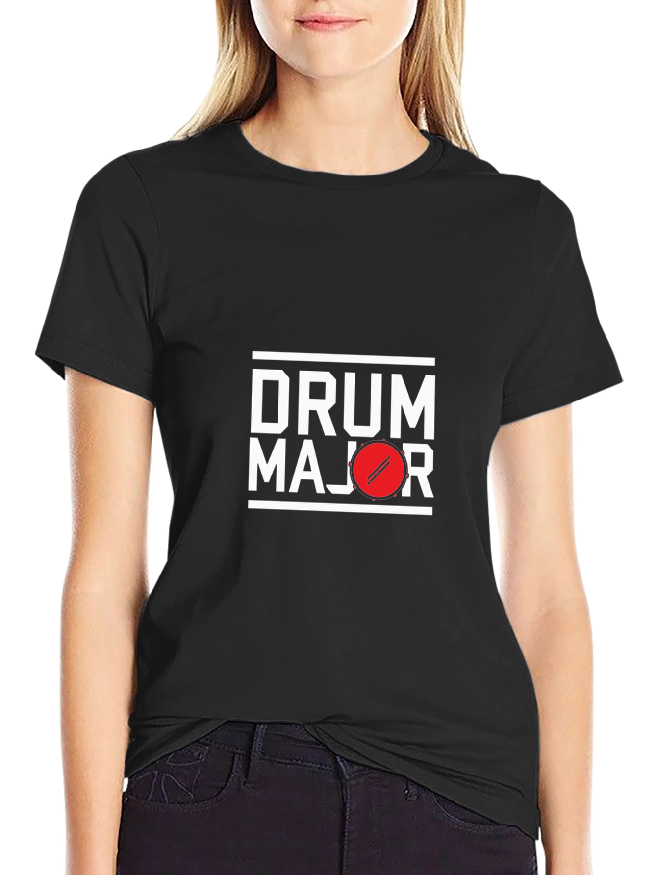 Drum Major Graphic Tee - Black Cotton T-Shirt