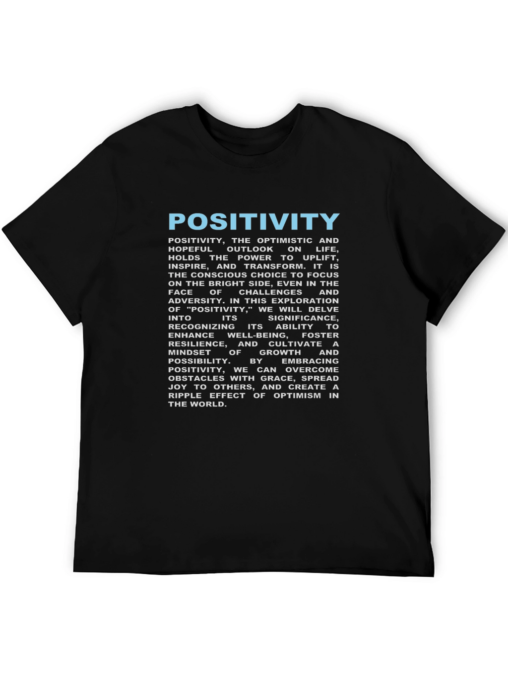Positivity Graphic Tee - Inspirational Black T-Shirt
