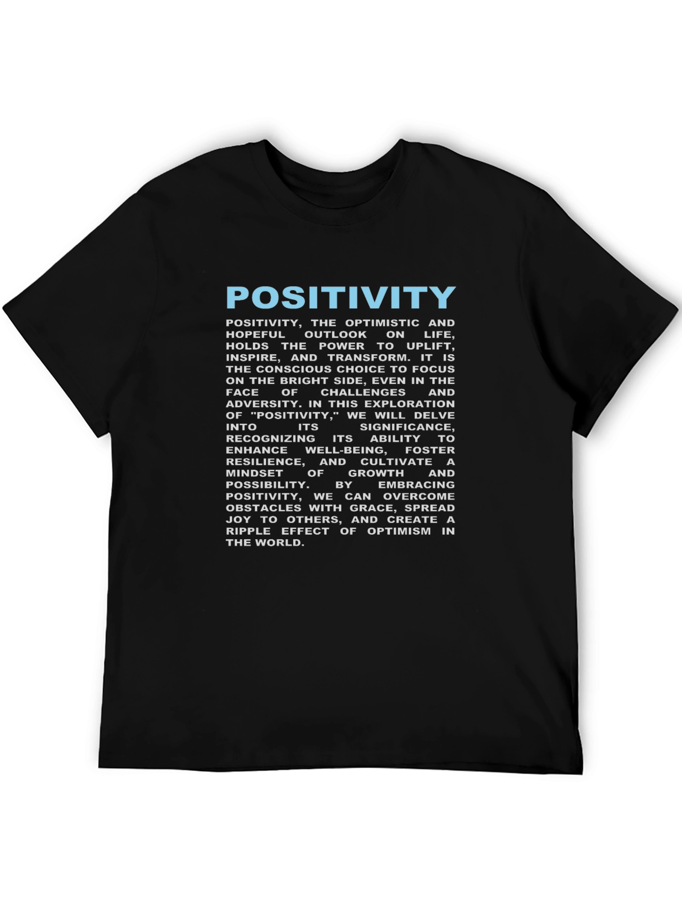 Positivity Graphic Tee - Inspirational Black T-Shirt