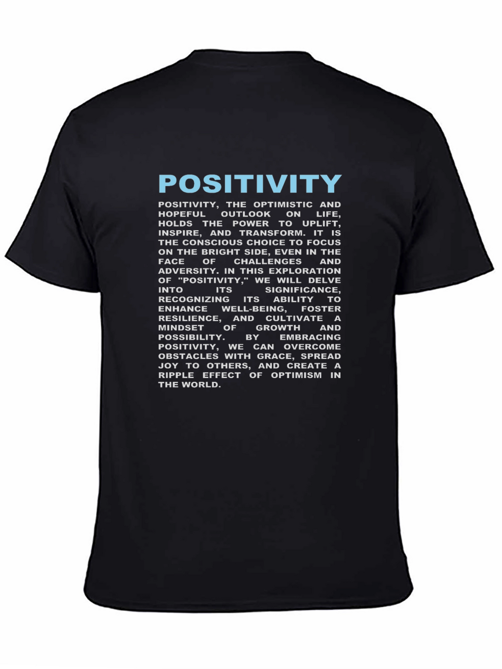 Positivity Graphic Tee - Inspirational Black T-Shirt