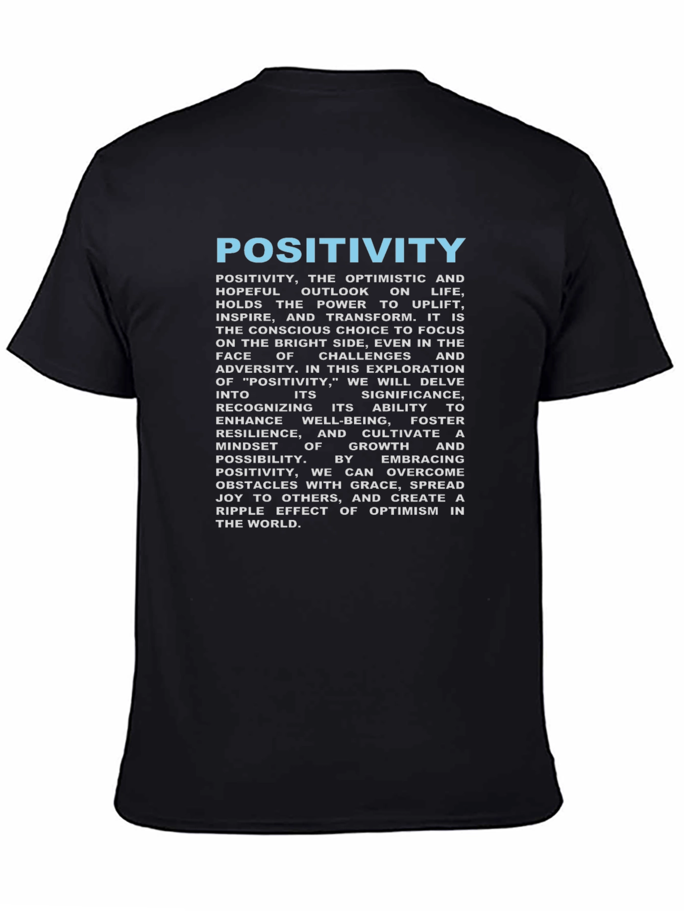 Positivity Graphic Tee - Inspirational Black T-Shirt