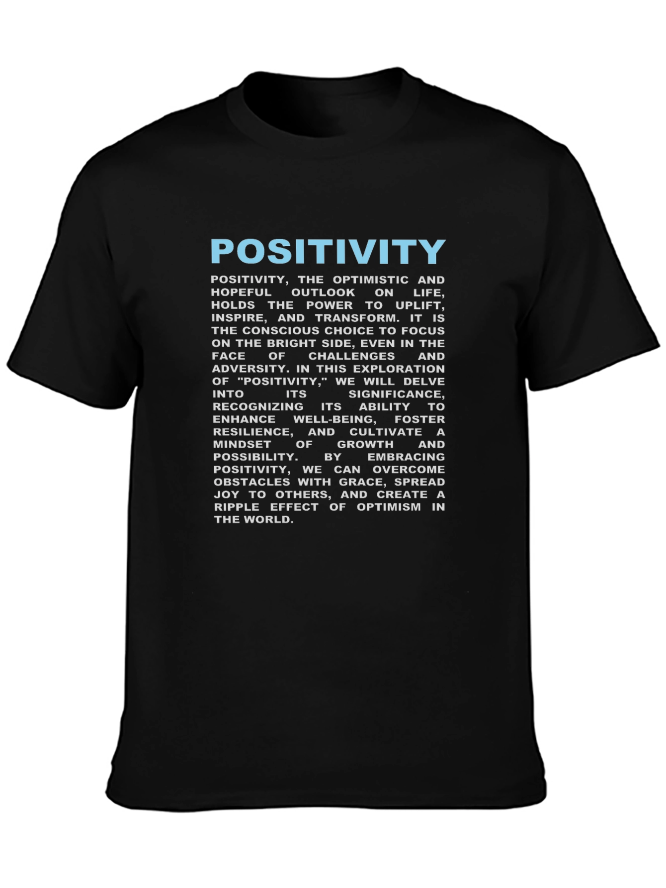 Positivity Graphic Tee - Inspirational Black T-Shirt
