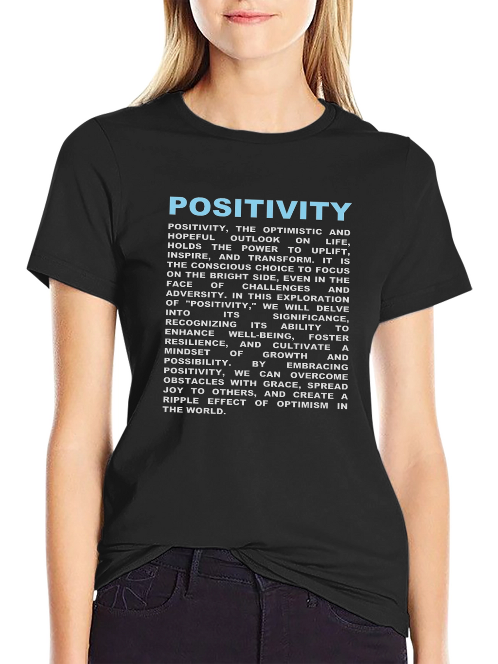 Positivity Graphic Tee - Inspirational Black T-Shirt