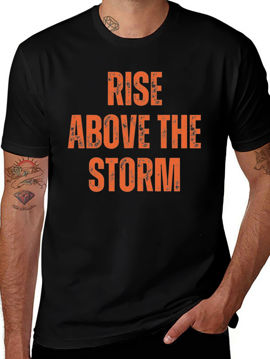 Rise Above the Storm Graphic Tee - Black