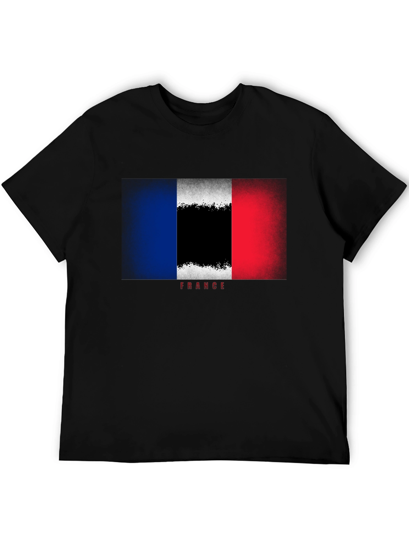 France Flag Graphic Tee - Stylish Black T-Shirt