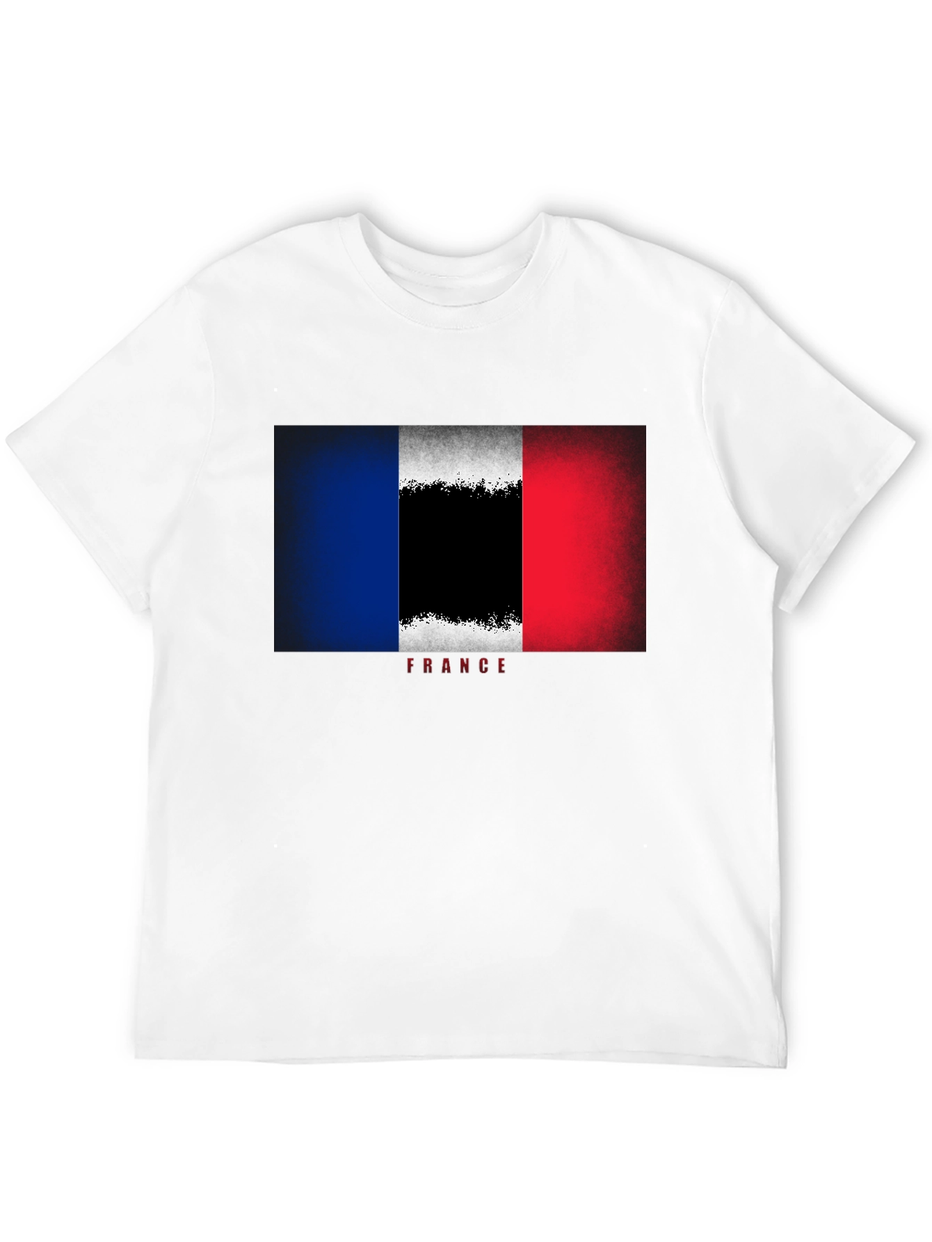 France Flag Graphic Tee - Stylish Black T-Shirt