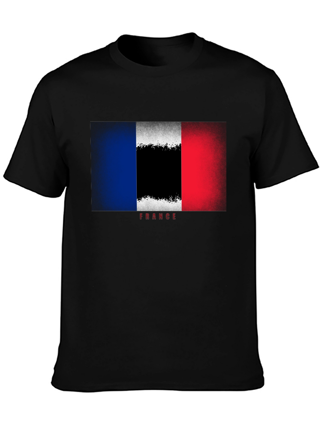 France Flag Graphic Tee - Stylish Black T-Shirt