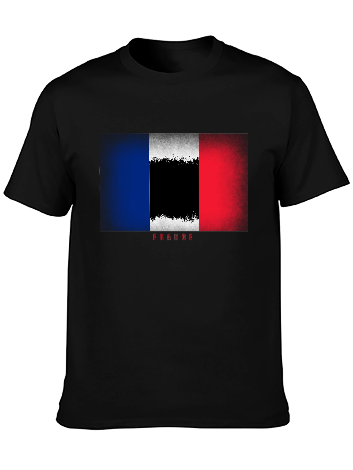 France Flag Graphic Tee - Stylish Black T-Shirt