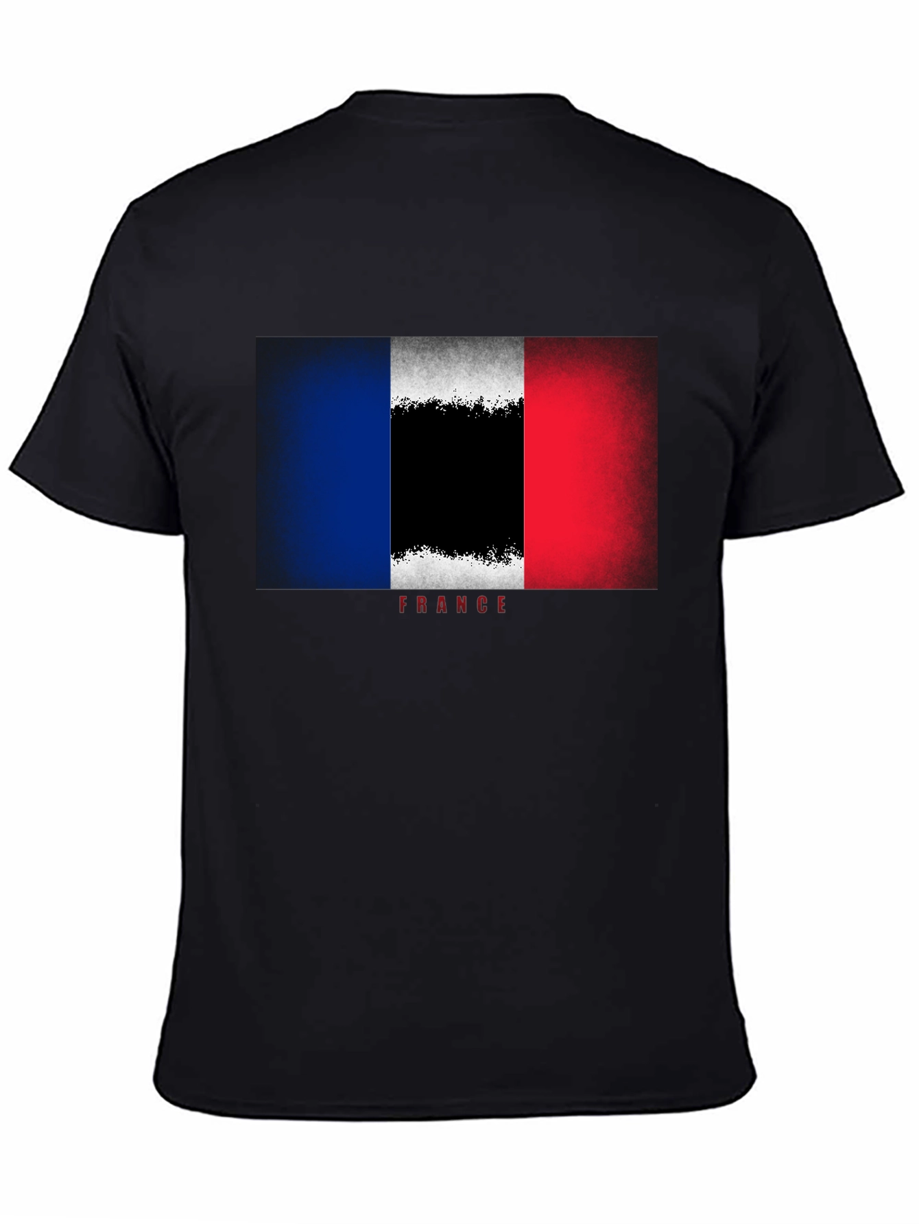 France Flag Graphic Tee - Stylish Black T-Shirt