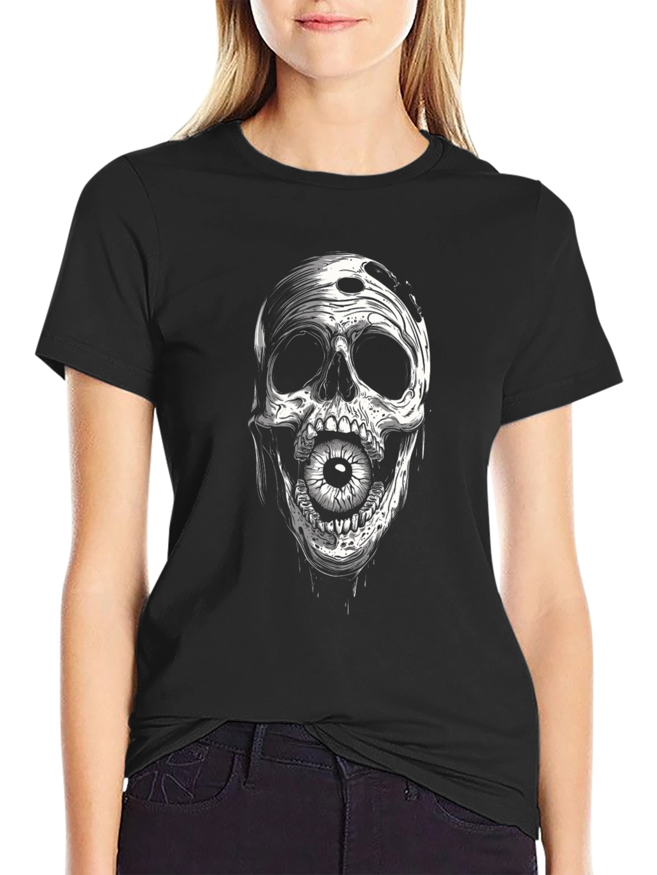 Skull with Eyeball Black T-Shirt