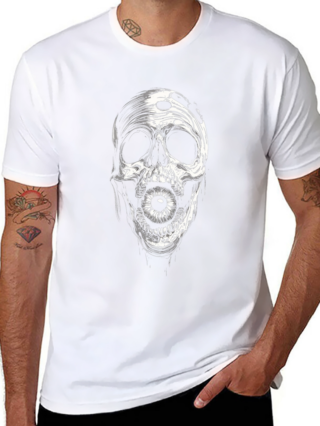 Skull with Eyeball Black T-Shirt